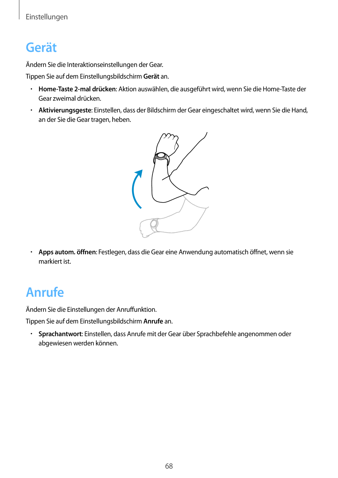 Samsung SM-R7200ZWADBT, SM-R7320ZKADBT, SM-R7320WDADBT, SM-R7200ZKADBT, SM-R7320ZDADBT manual Gerät, Anrufe 