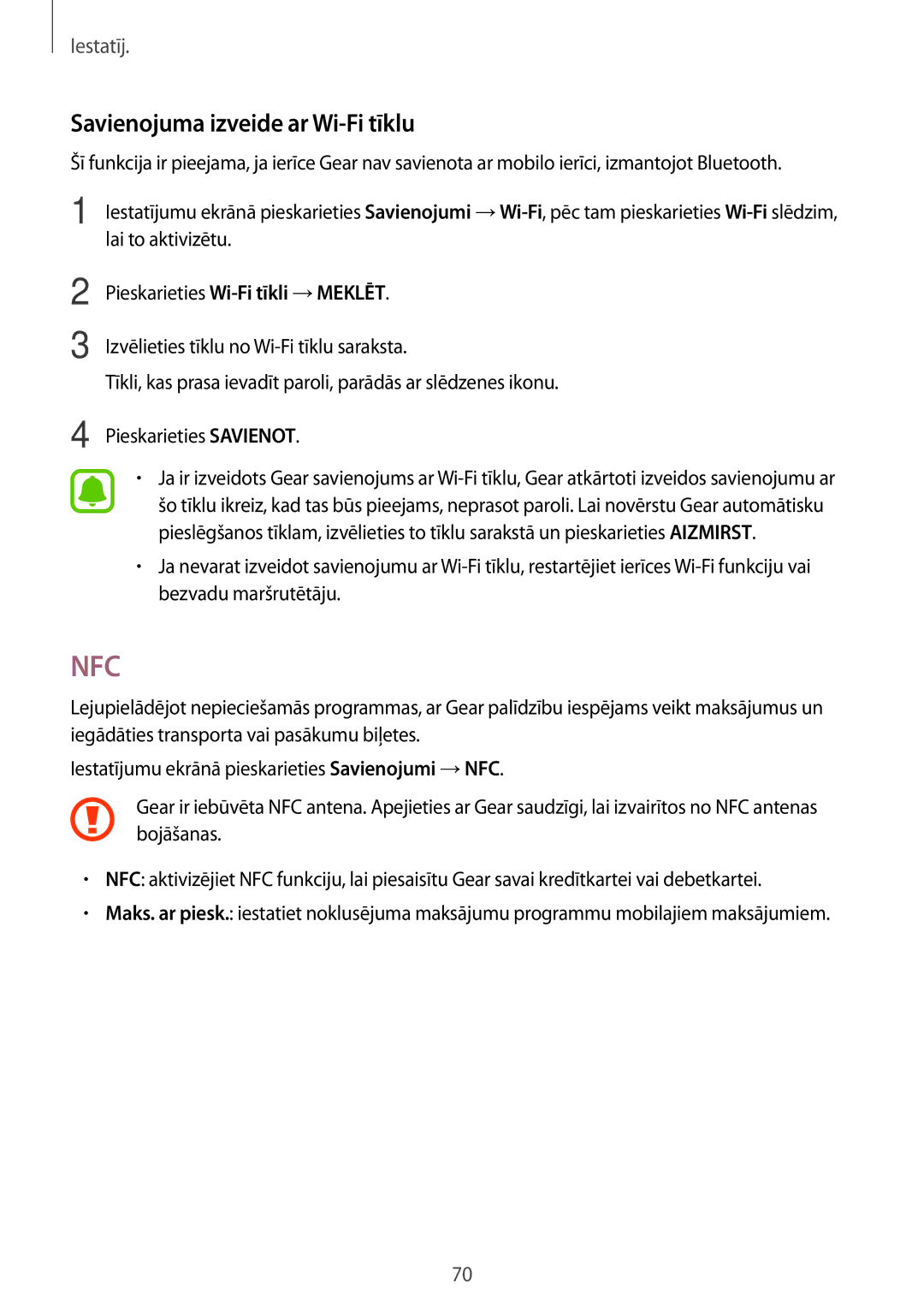 Samsung SM-R7320ZKASEB, SM-R7200ZKASEB manual Savienojuma izveide ar Wi-Fi tīklu, Pieskarieties Wi-Fi tīkli →MEKLĒT 