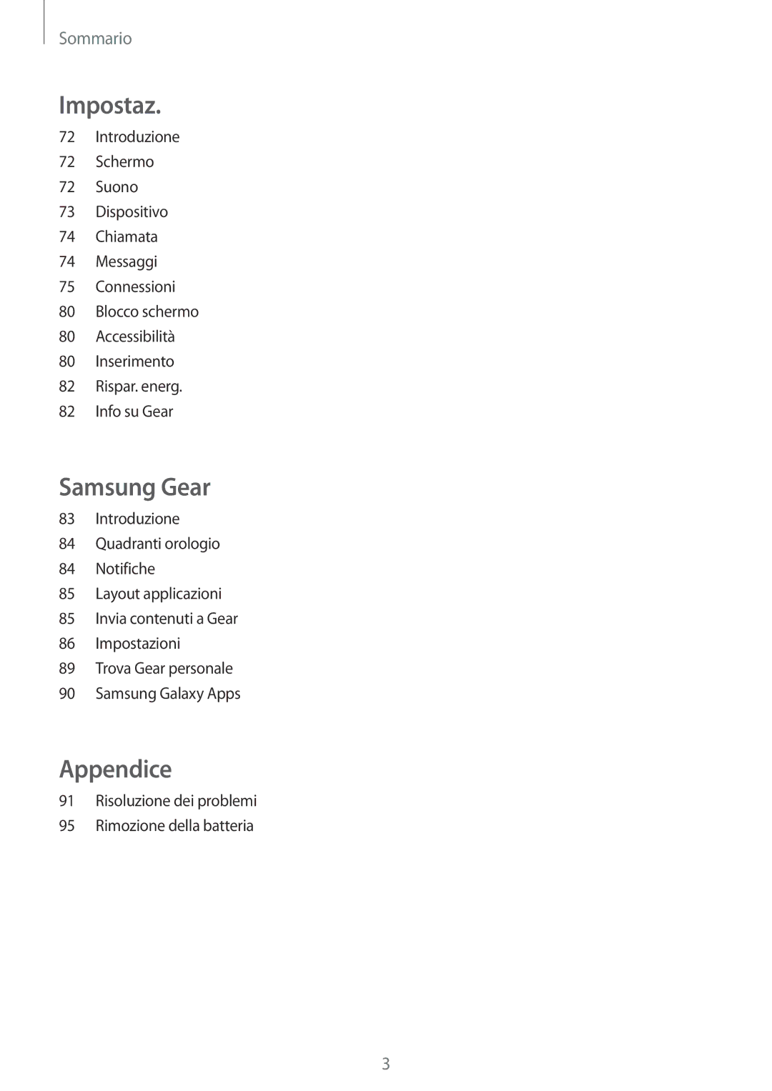 Samsung SM-R7350ZKGTIM manual Appendice 