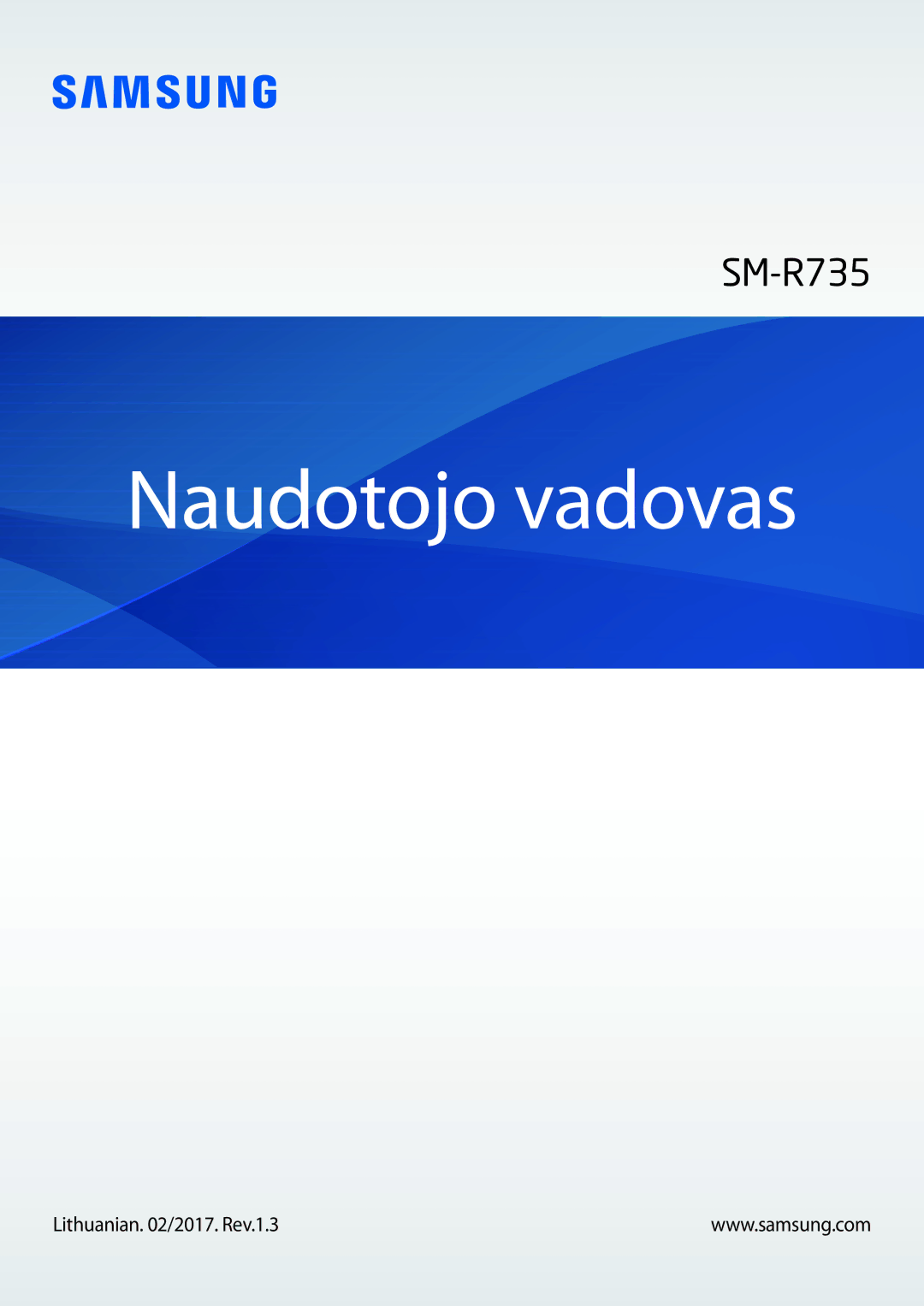 Samsung SM-R7350ZKOEMT manual Naudotojo vadovas, Lithuanian /2017. Rev.1.3 