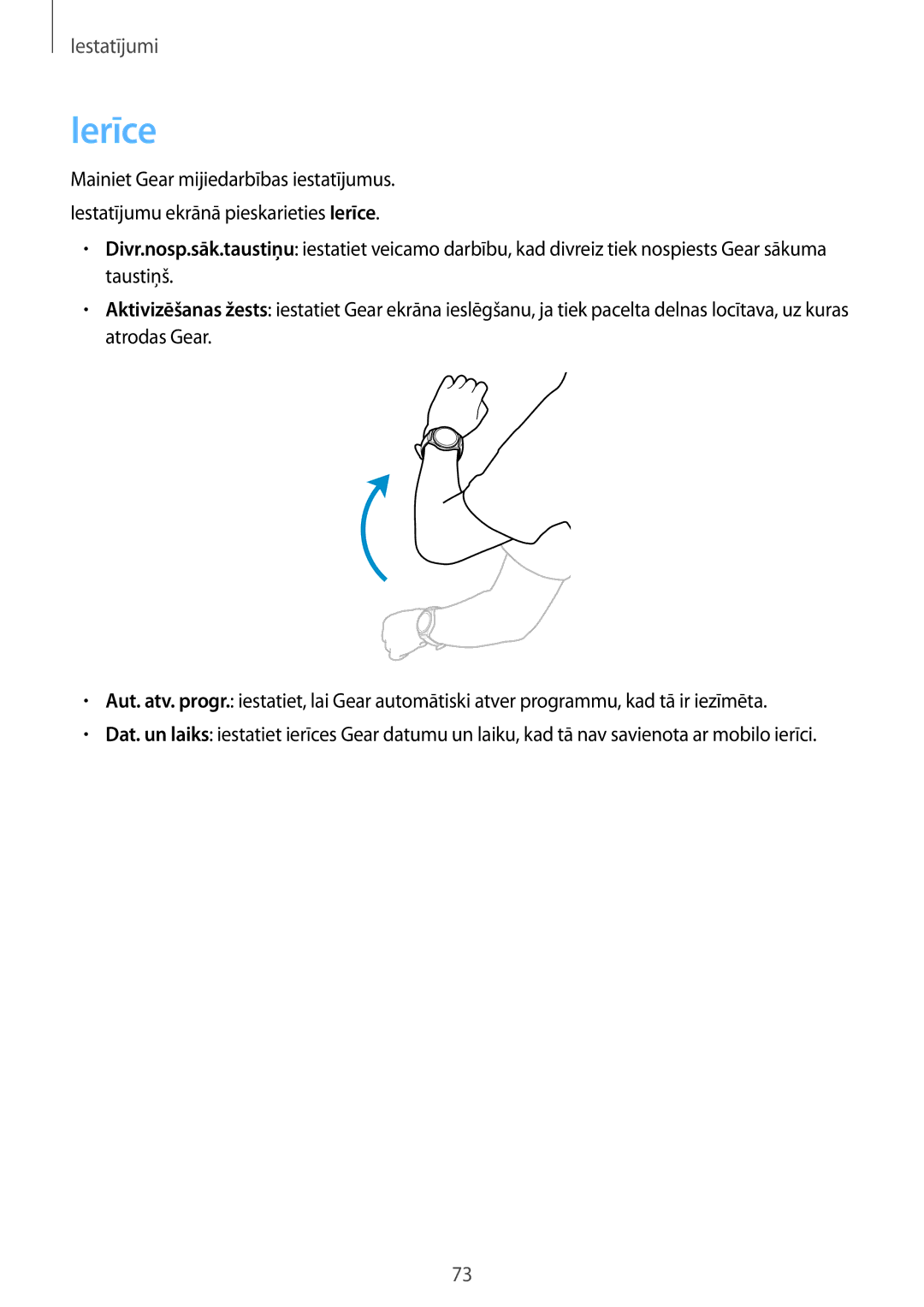 Samsung SM-R7350ZKOEMT manual Ierīce 