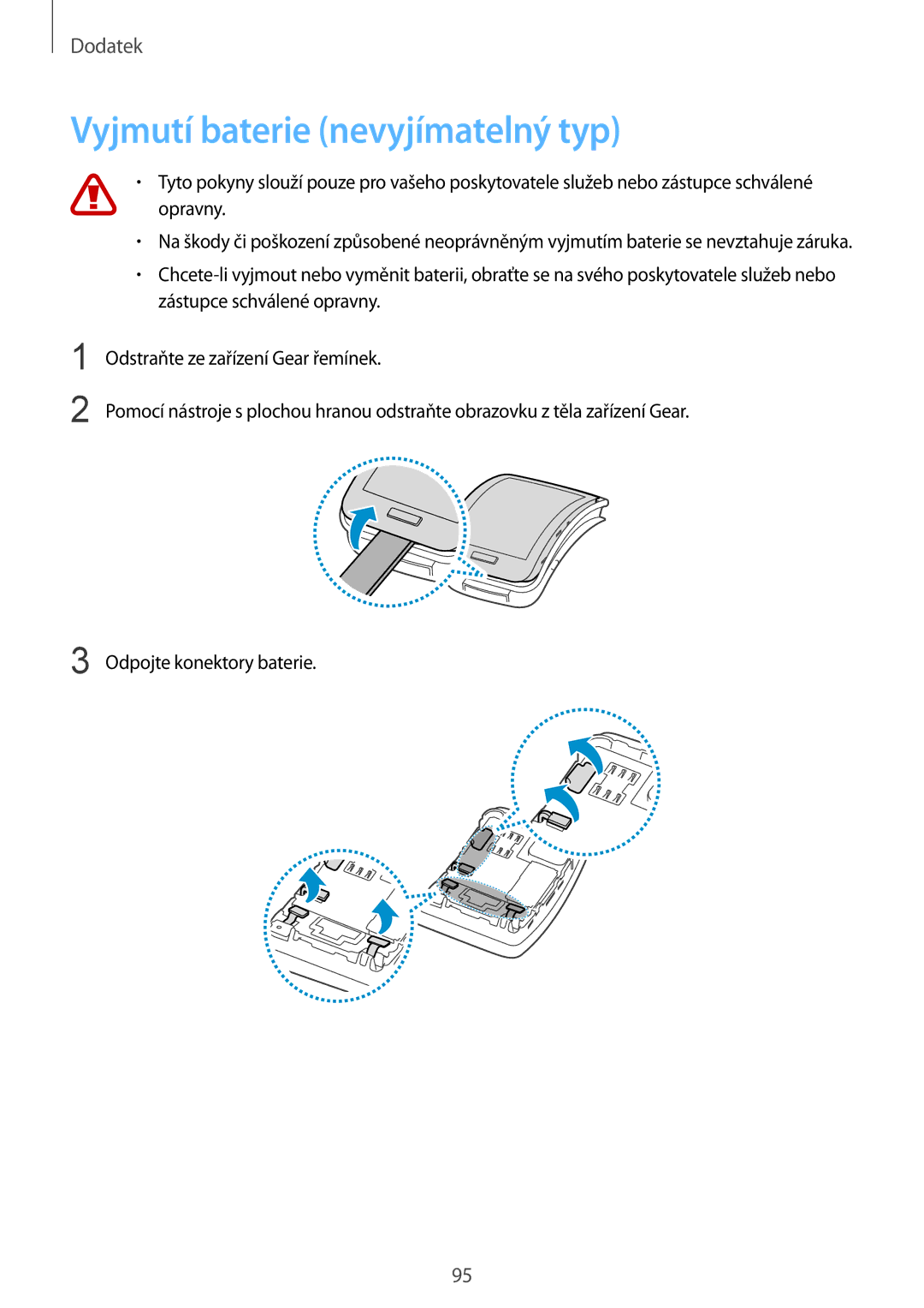 Samsung SM-R7500ZWAXEZ, SM-R7500ZKAATO, SM-R7500ZWAXEO, SM-R7500ZKAXEO, SM-R7500ZWAATO manual Vyjmutí baterie nevyjímatelný typ 