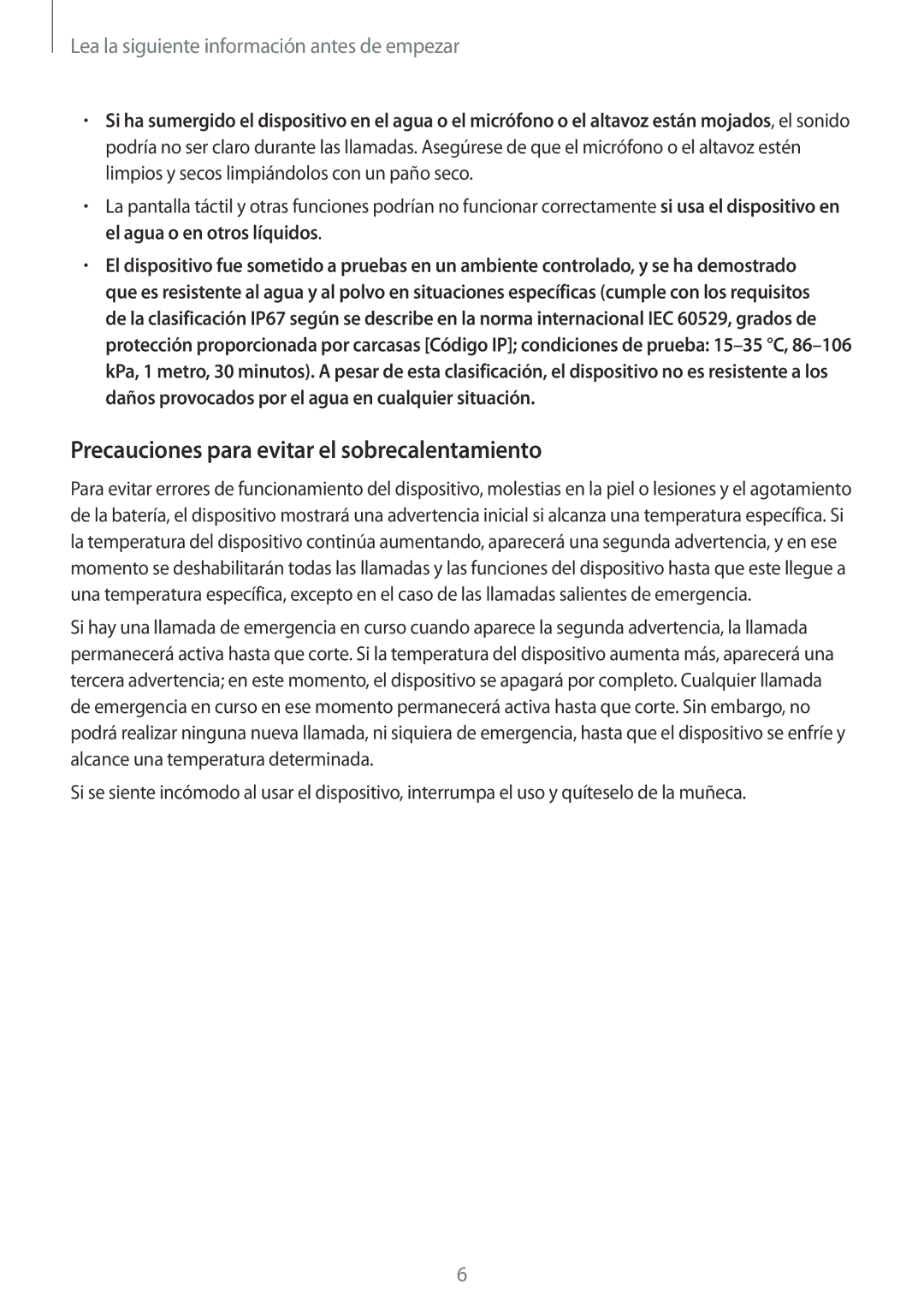 Samsung SM-R7500ZKRPHE, SM-R7500ZKADBT, SM-R7500ZWAXEO, SM-R7500ZKAXEO manual Precauciones para evitar el sobrecalentamiento 