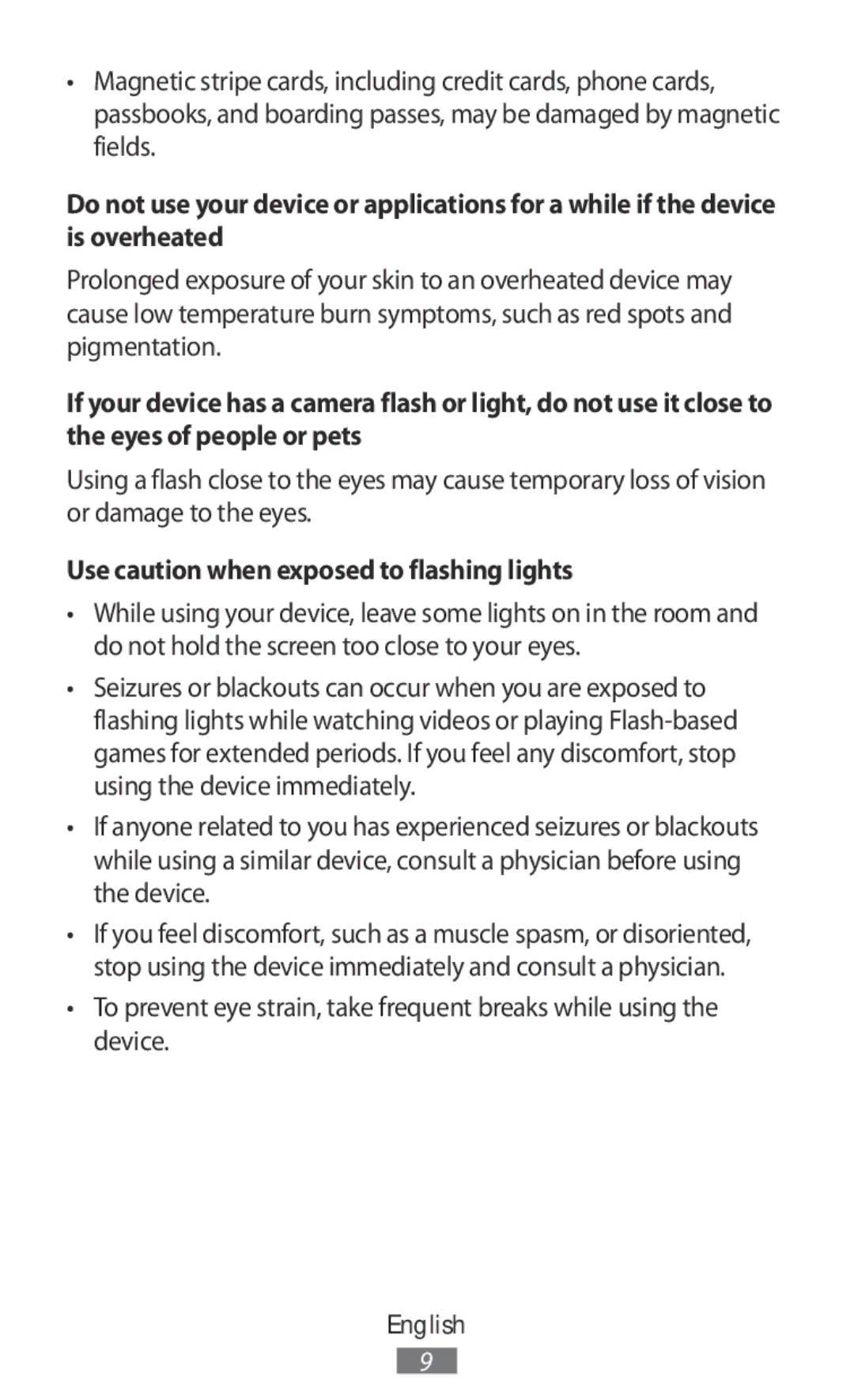 Samsung SM-R7500ZKAXEO, SM-R7500ZWASEB, SM-R7500ZKATPH, SM-R7500ZWADBT manual Use caution when exposed to flashing lights 