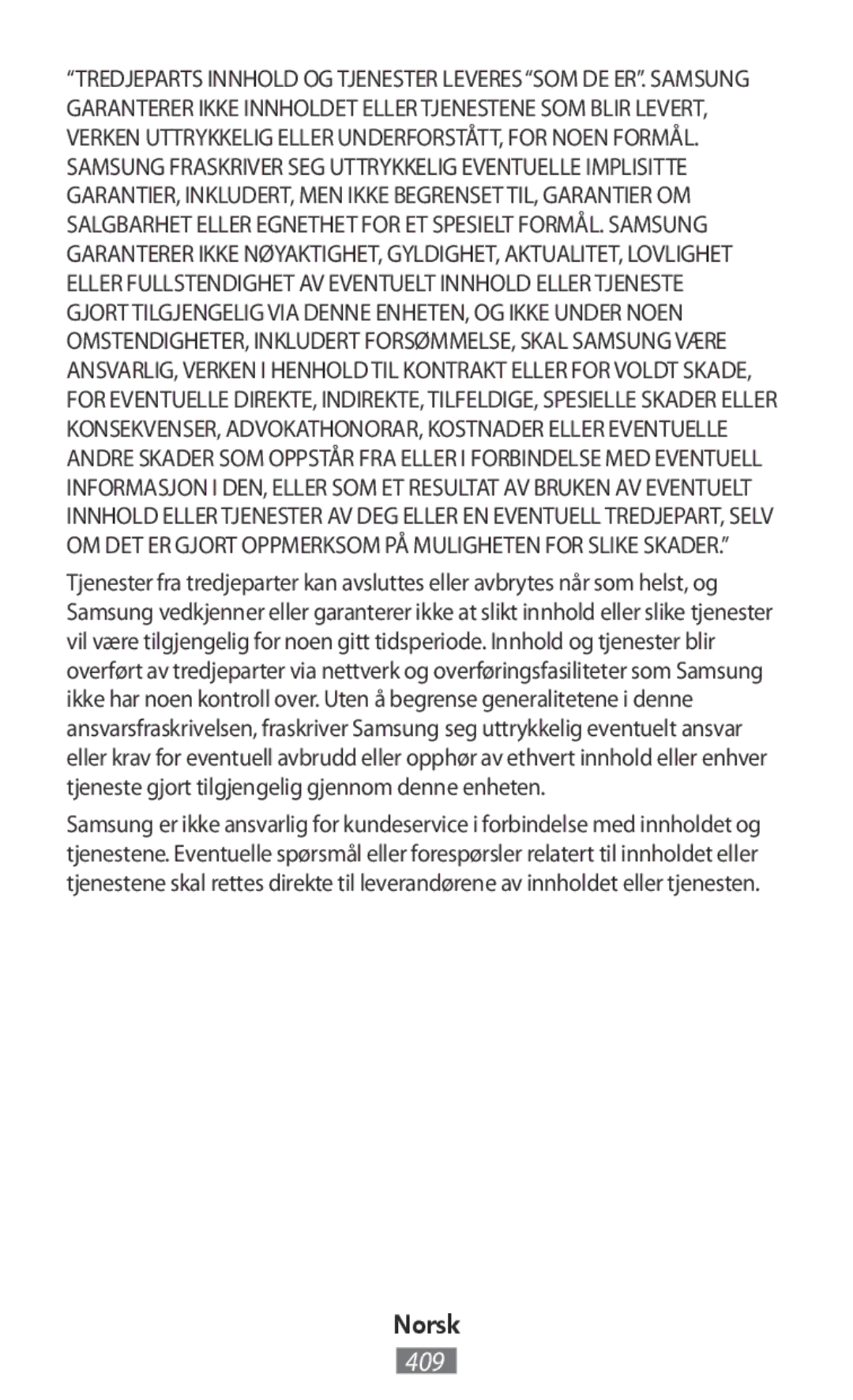 Samsung SM-R7500ZKRPHE, SM-R7500ZWASEB, SM-R7500ZKATPH, SM-R7500ZWADBT, SM-R7500ZKADBT, SM-R7500ZWATPH, SM-R7500ZKAATO Norsk 