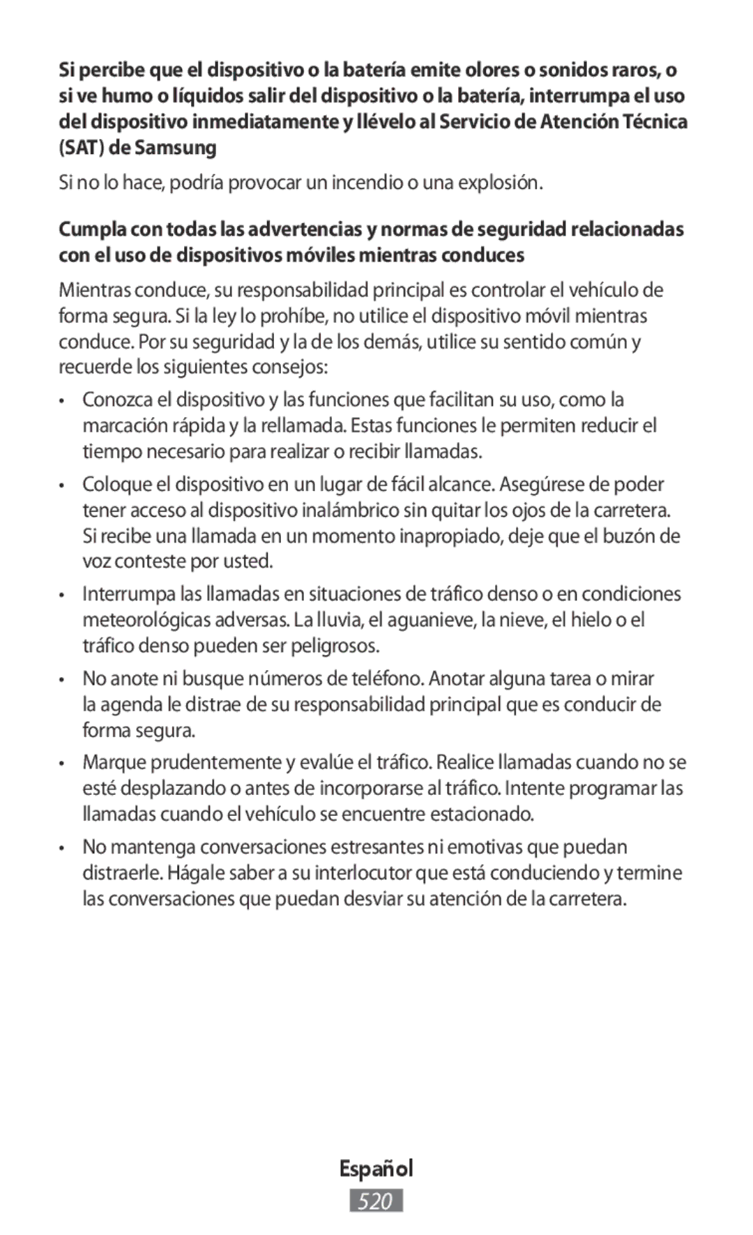 Samsung SM-R7500ZWAEUR, SM-R7500ZWASEB, SM-R7500ZKATPH manual Si no lo hace, podría provocar un incendio o una explosión 