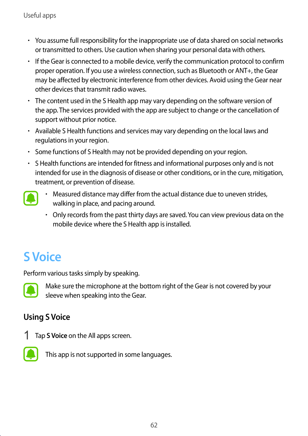 Samsung SM-R750BZKAILO, SM-R750BZWAILO manual Using S Voice 