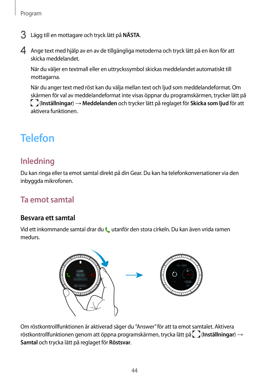 Samsung SM-R760NDAANEE, SM-R770NZSANEE manual Telefon, Ta emot samtal, Besvara ett samtal 