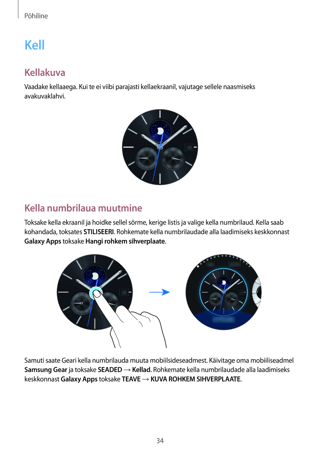 Samsung SM-R760NDAASEB, SM-R770NZSASEB manual Kellakuva, Kella numbrilaua muutmine 