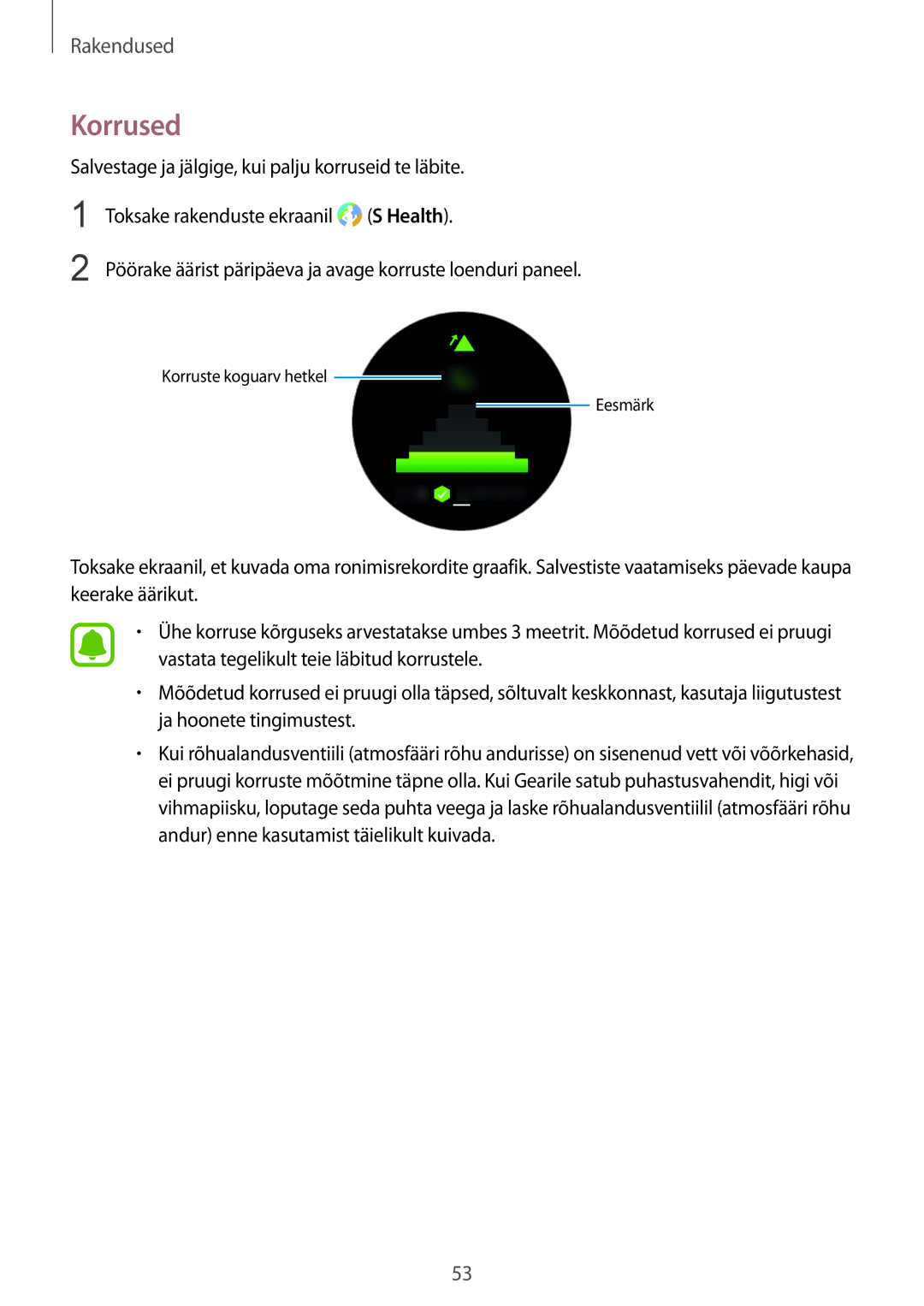 Samsung SM-R770NZSASEB, SM-R760NDAASEB manual Korrused 