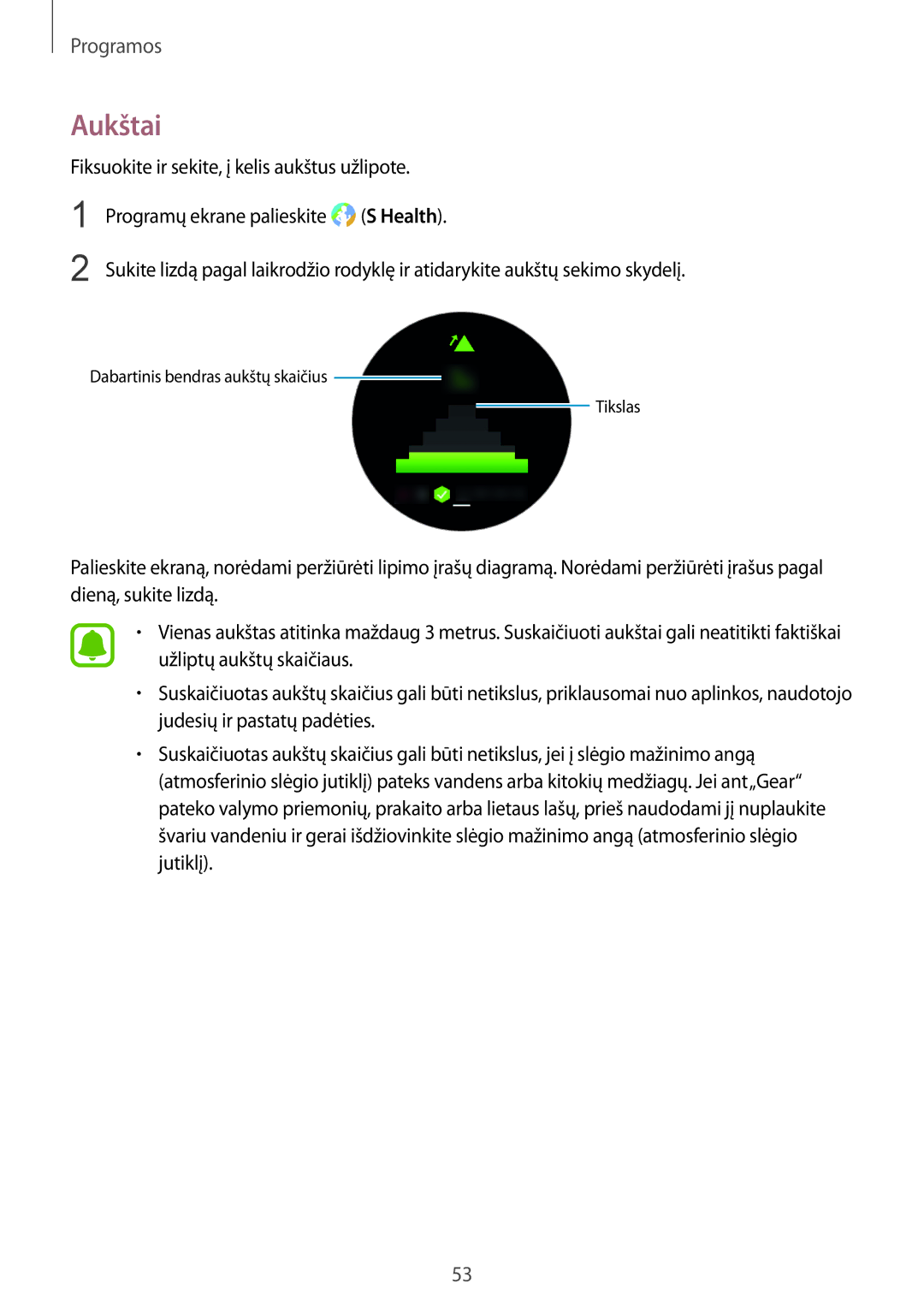 Samsung SM-R770NZSASEB, SM-R760NDAASEB manual Aukštai 