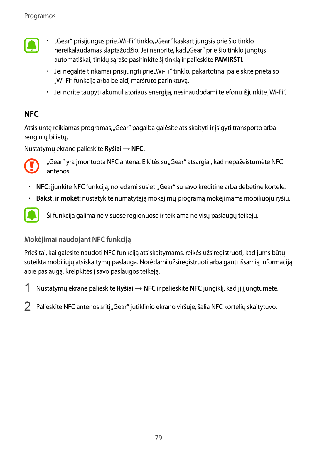 Samsung SM-R770NZSASEB, SM-R760NDAASEB manual Nfc 