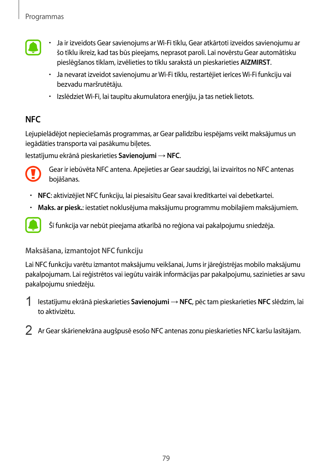 Samsung SM-R770NZSASEB, SM-R760NDAASEB manual Nfc 