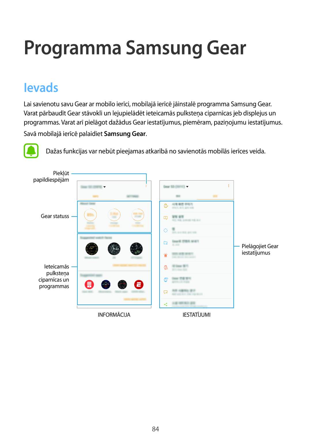 Samsung SM-R760NDAASEB, SM-R770NZSASEB manual Programma Samsung Gear, Ievads 