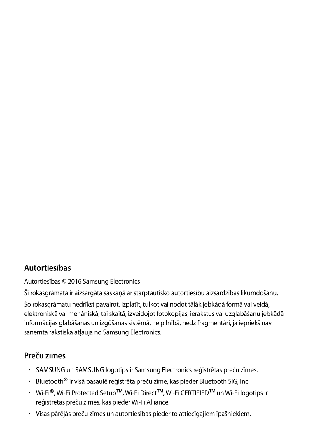 Samsung SM-R770NZSASEB, SM-R760NDAASEB manual Autortiesības, Preču zīmes 