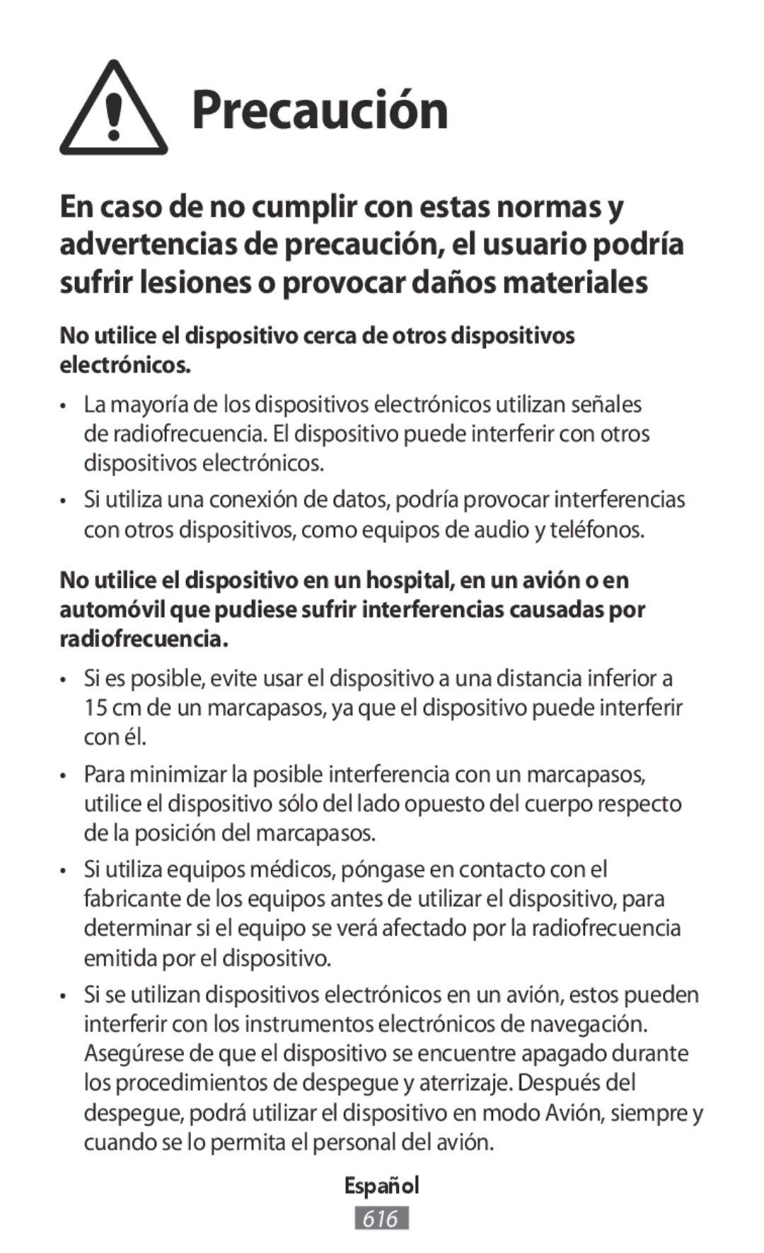 Samsung SM-R760NDAAXEZ, SM-R770NZSADBT, SM-R760NDAADBT, SM-R770NZSAXEF, SM-R760NDAAXEF, SM-R770NZSAXJP manual Precaución 