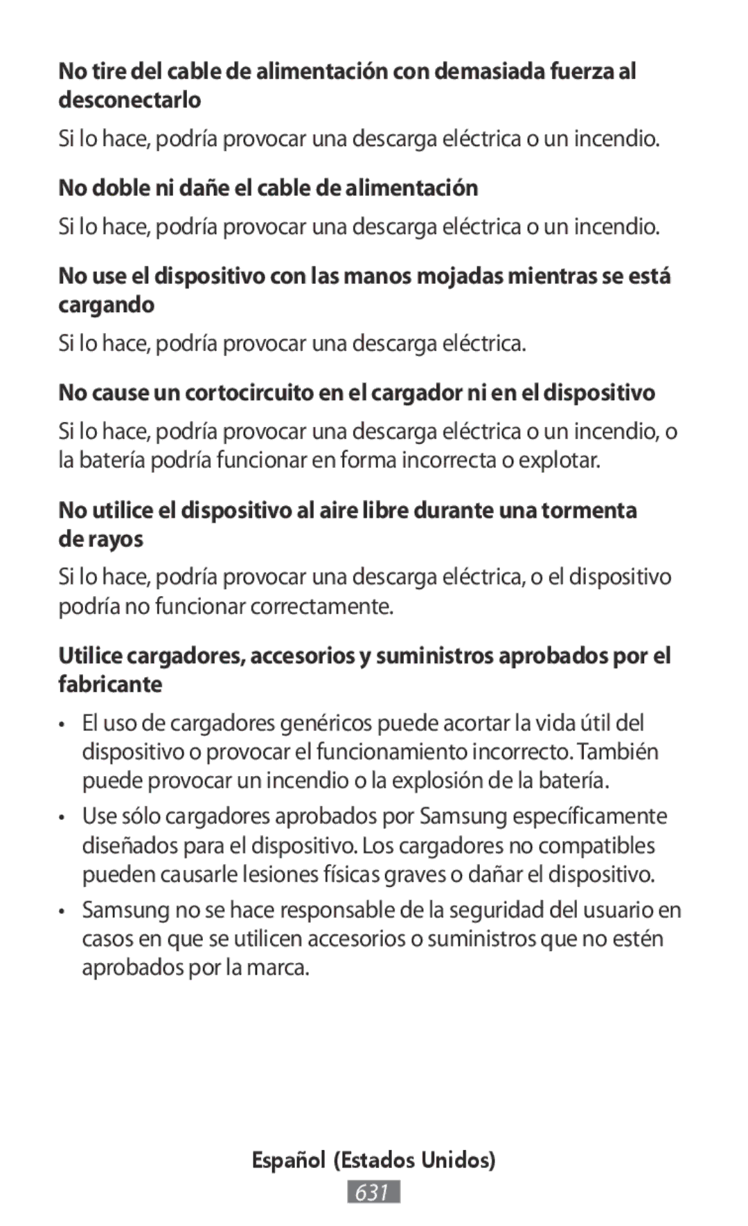 Samsung SM-R770NZSAXEF, SM-R770NZSADBT, SM-R760NDAADBT, SM-R760NDAAXEF manual No doble ni dañe el cable de alimentación 