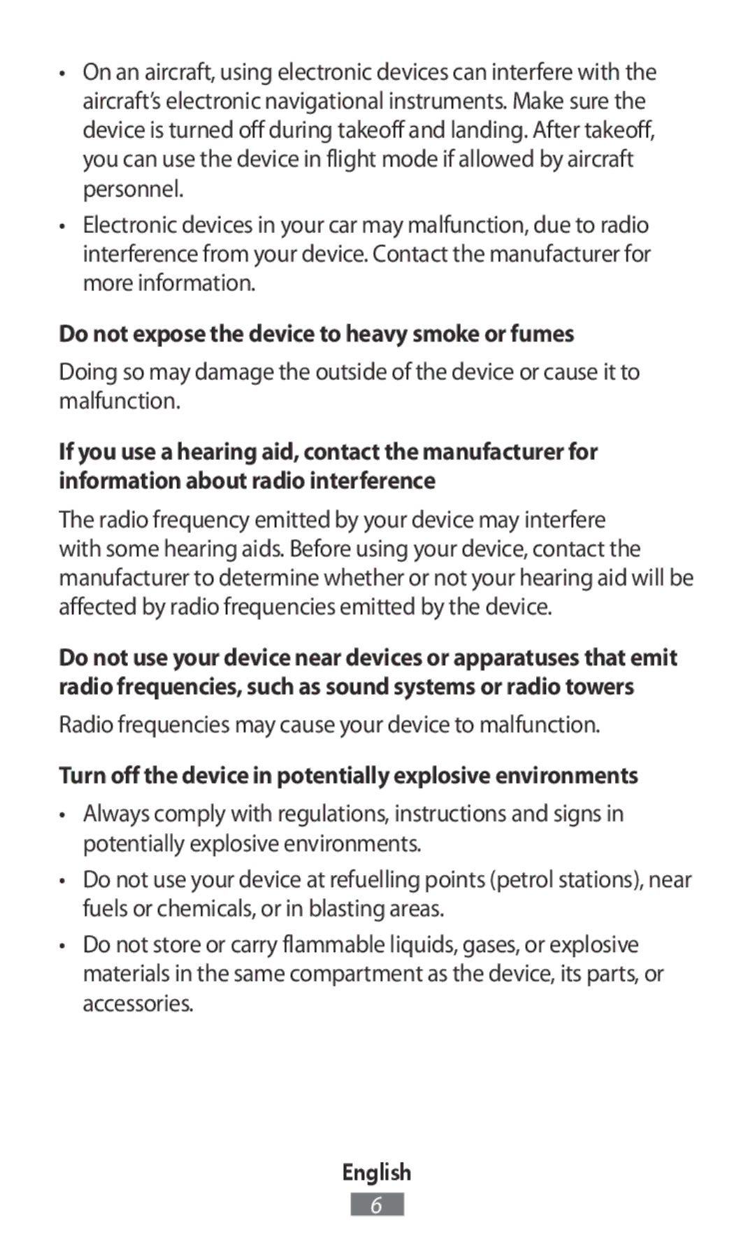 Samsung SM-R770NZSAITV, SM-R770NZSADBT, SM-R760NDAADBT, SM-R770NZSAXEF manual Do not expose the device to heavy smoke or fumes 