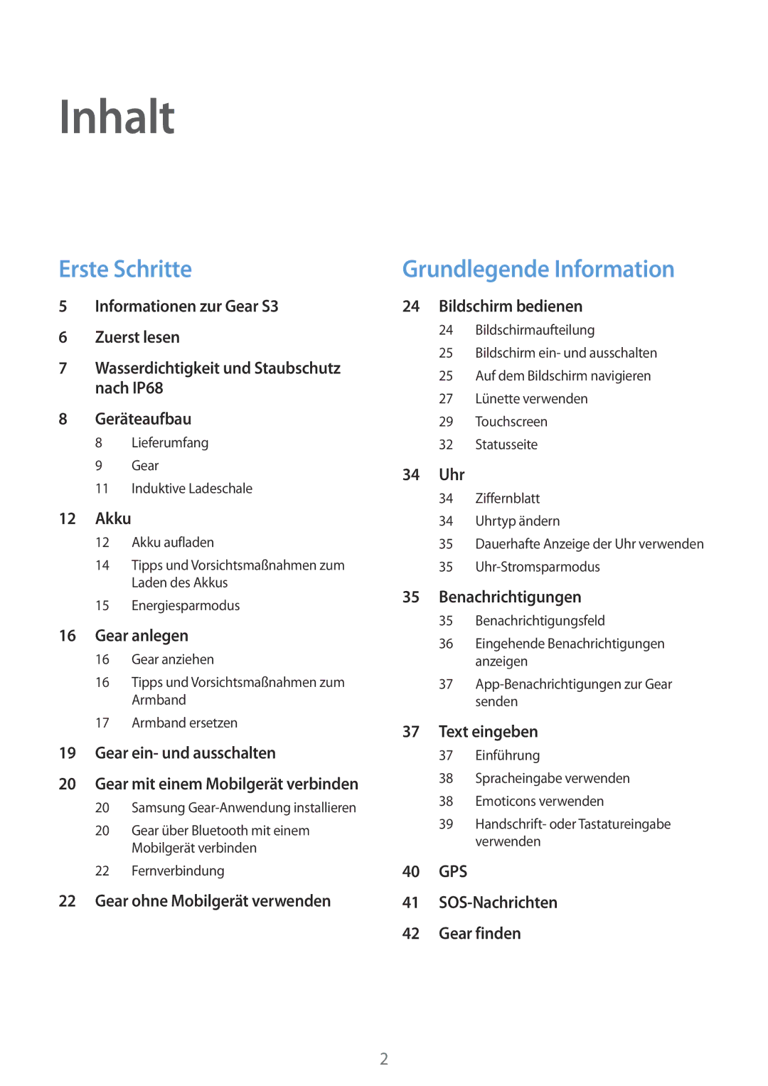 Samsung SM-R770NZSADBT, SM-R760NDAADBT manual Inhalt 