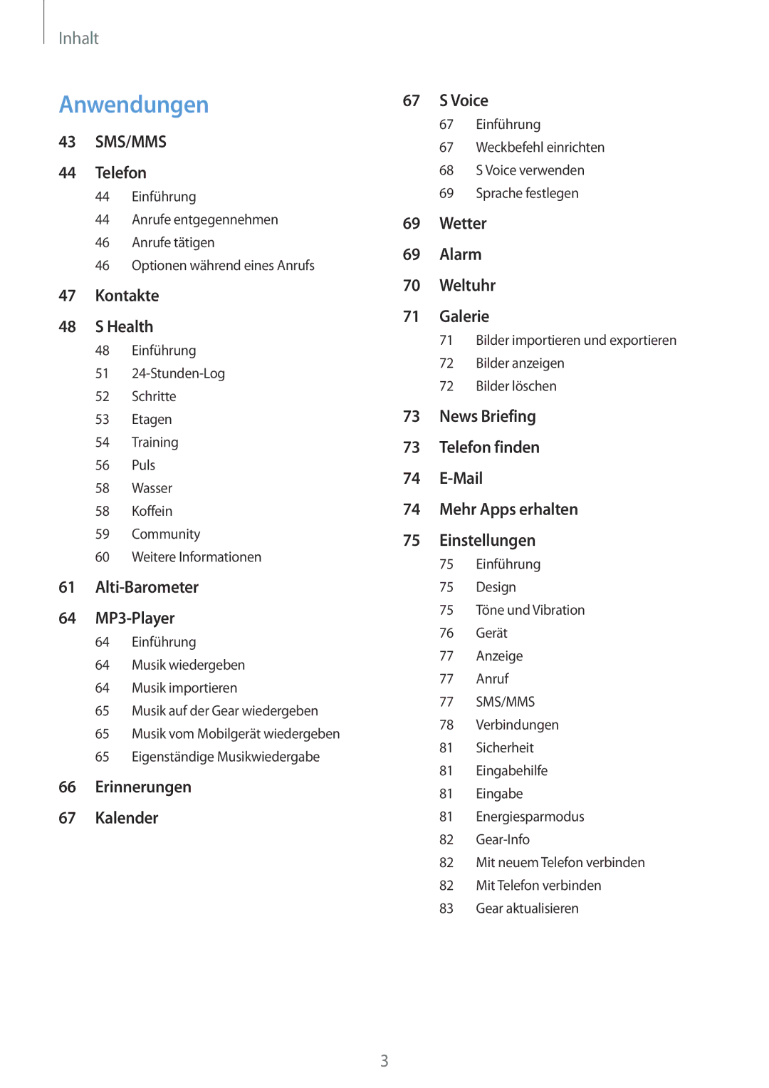 Samsung SM-R760NDAADBT, SM-R770NZSADBT manual Anwendungen 