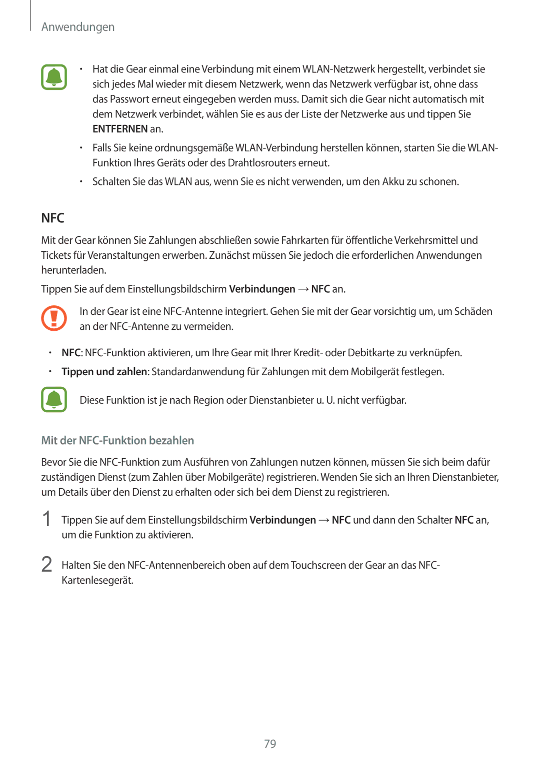 Samsung SM-R760NDAADBT, SM-R770NZSADBT manual Nfc 