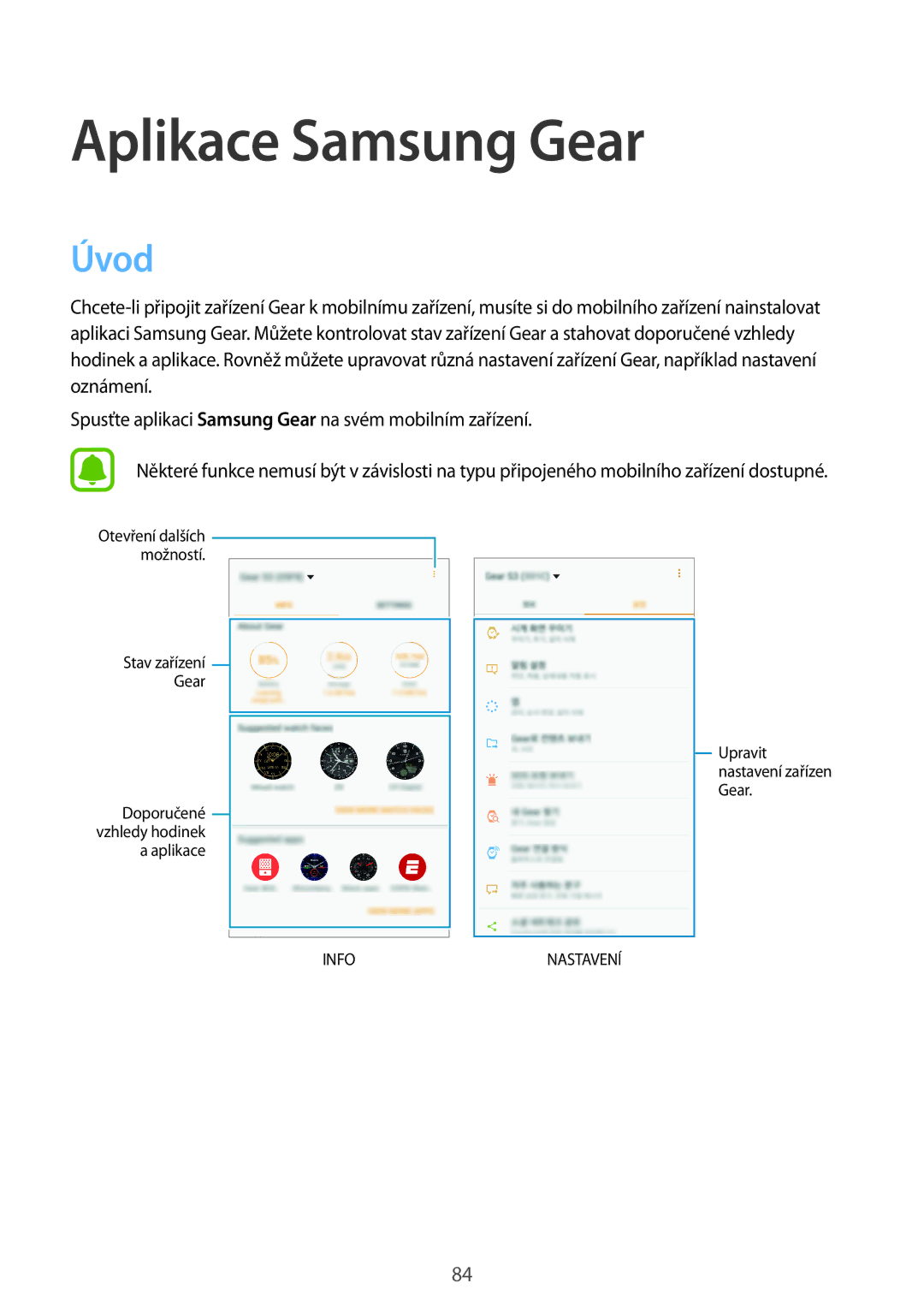 Samsung SM-R770NZSAXEZ, SM-R760NDAAXEZ manual Aplikace Samsung Gear, Úvod 