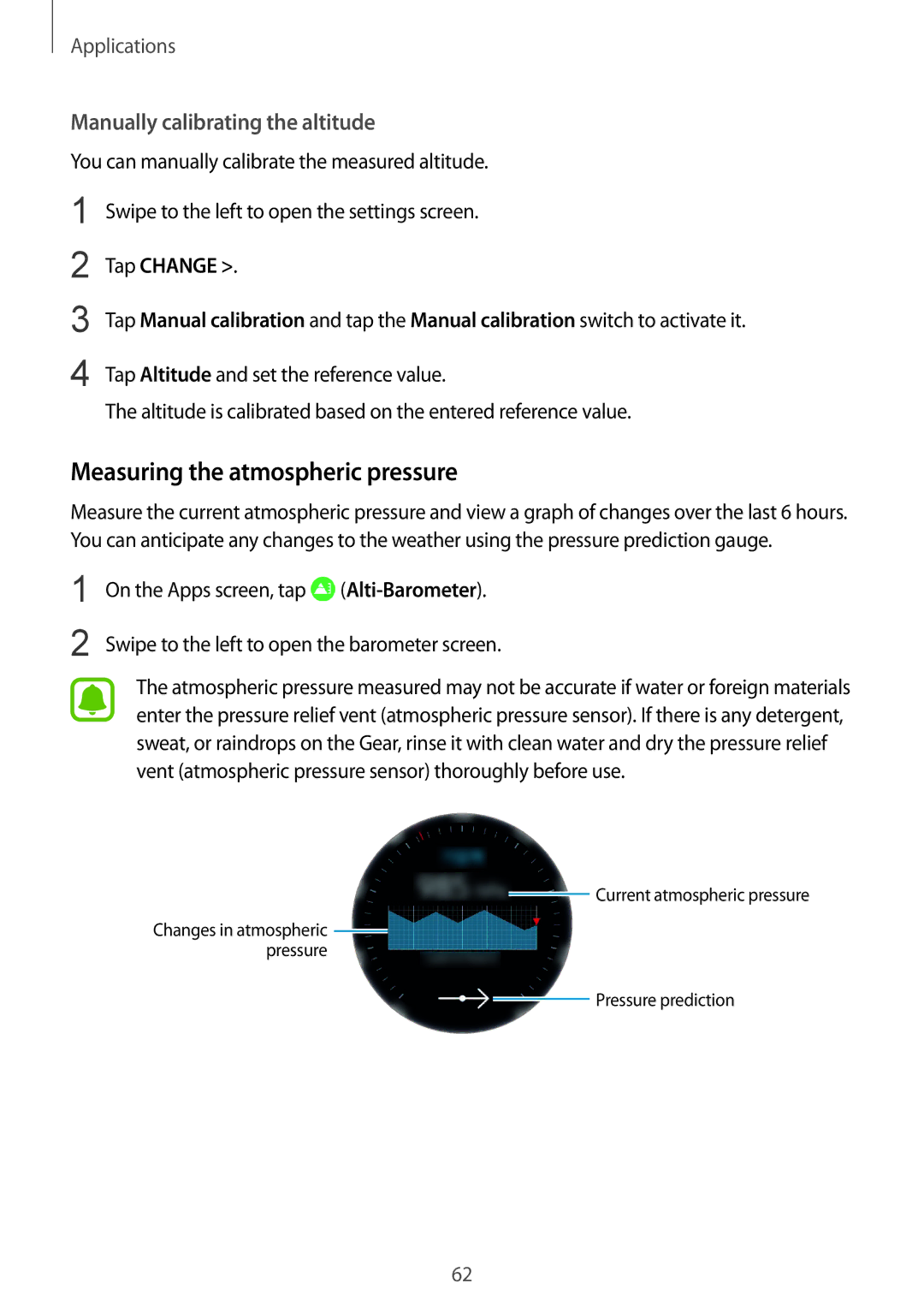 Samsung SM-R770NZSAXXV, SM-R770NZSAXJP, SM-R770NZSAKSA, SM-R770NZSAILO manual Measuring the atmospheric pressure, Tap Change 