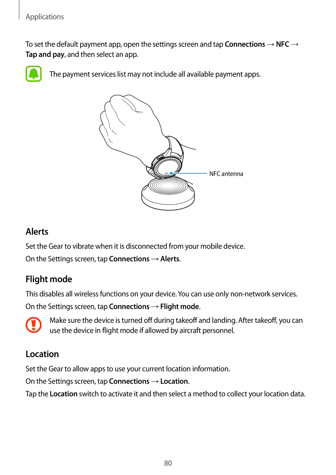 Samsung SM-R770NZSAXJP, SM-R770NZSAKSA, SM-R770NZSAXXV, SM-R770NZSAILO manual Alerts, Location 