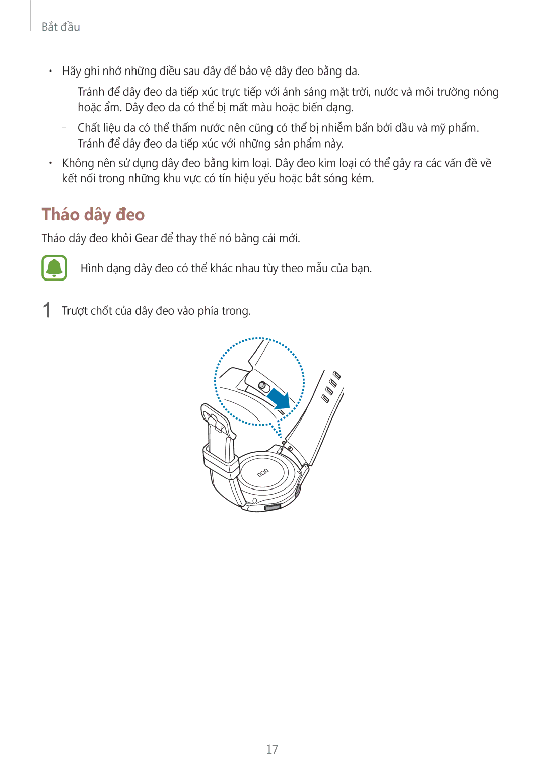 Samsung SM-R770NZSAXXV manual Tháo dây đeo 