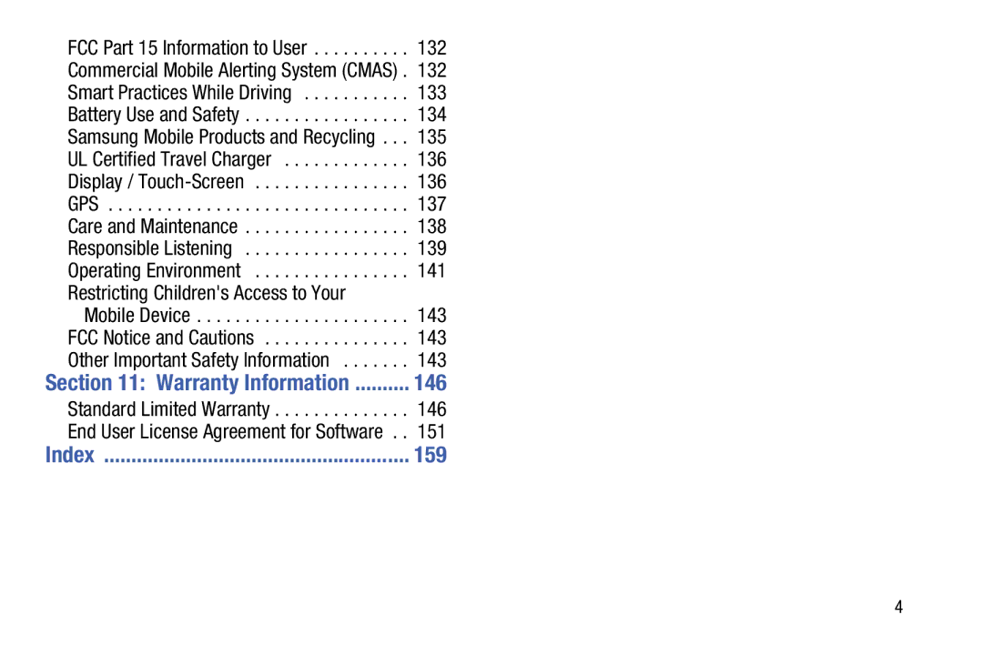 Samsung SMT110NDWAXAR, SM-T110NYKAXAR, SM/T110NYKAX, SMT110NYKAXAR user manual 146, 159, Warranty Information 