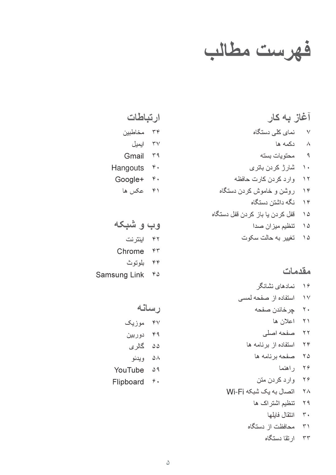 Samsung SM-T110NDWAKSA, SM-T110XDWAAFR, SM-T110XYKAAFR manual بلاطم تسرهف, راک هب زاغآ 