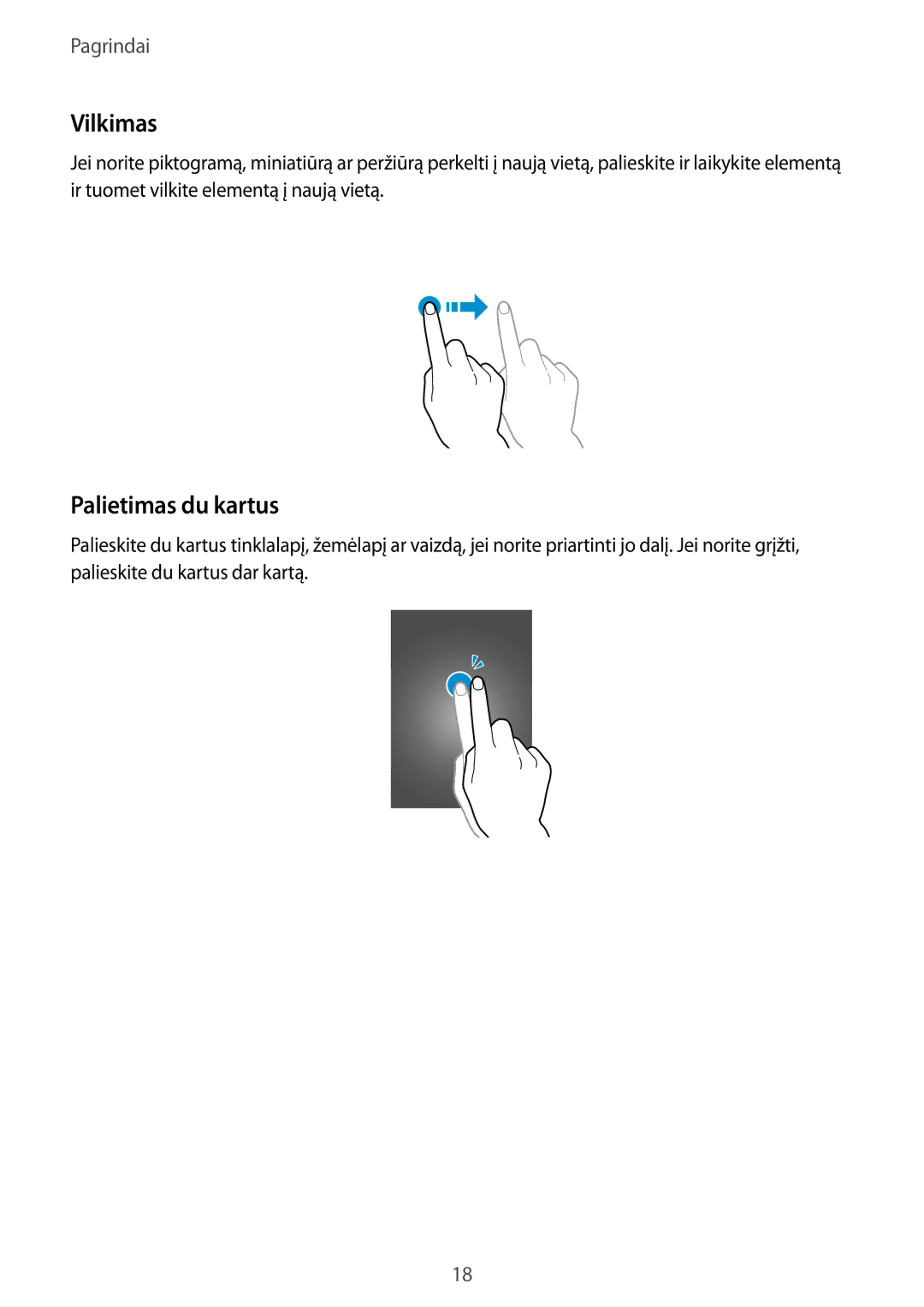 Samsung SM-T110NPIASEB, SM-T110XYKASEB, SM-T110NDWASEB, SM-T110NBGASEB, SM-T110NYKASEB manual Vilkimas, Palietimas du kartus 