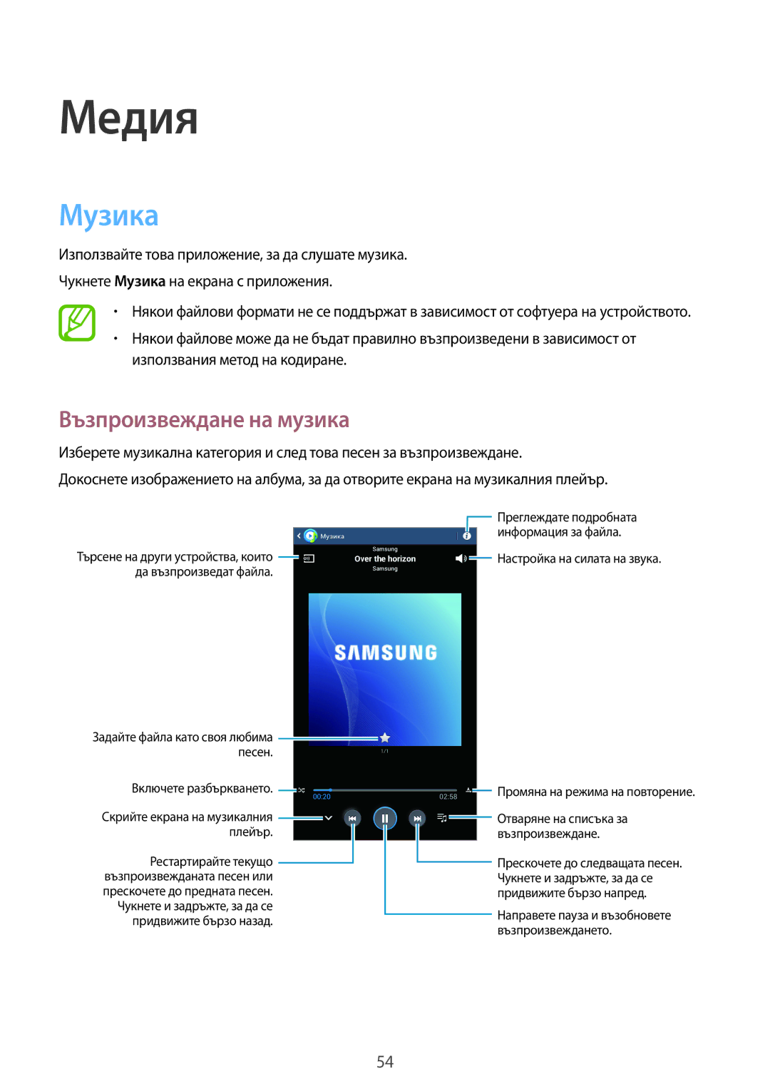 Samsung SM-T111NPIABGL, SM-T111NDWABGL, SM-T111NBGABGL, SM-T111NYKABGL manual Музика, Възпроизвеждане на музика 