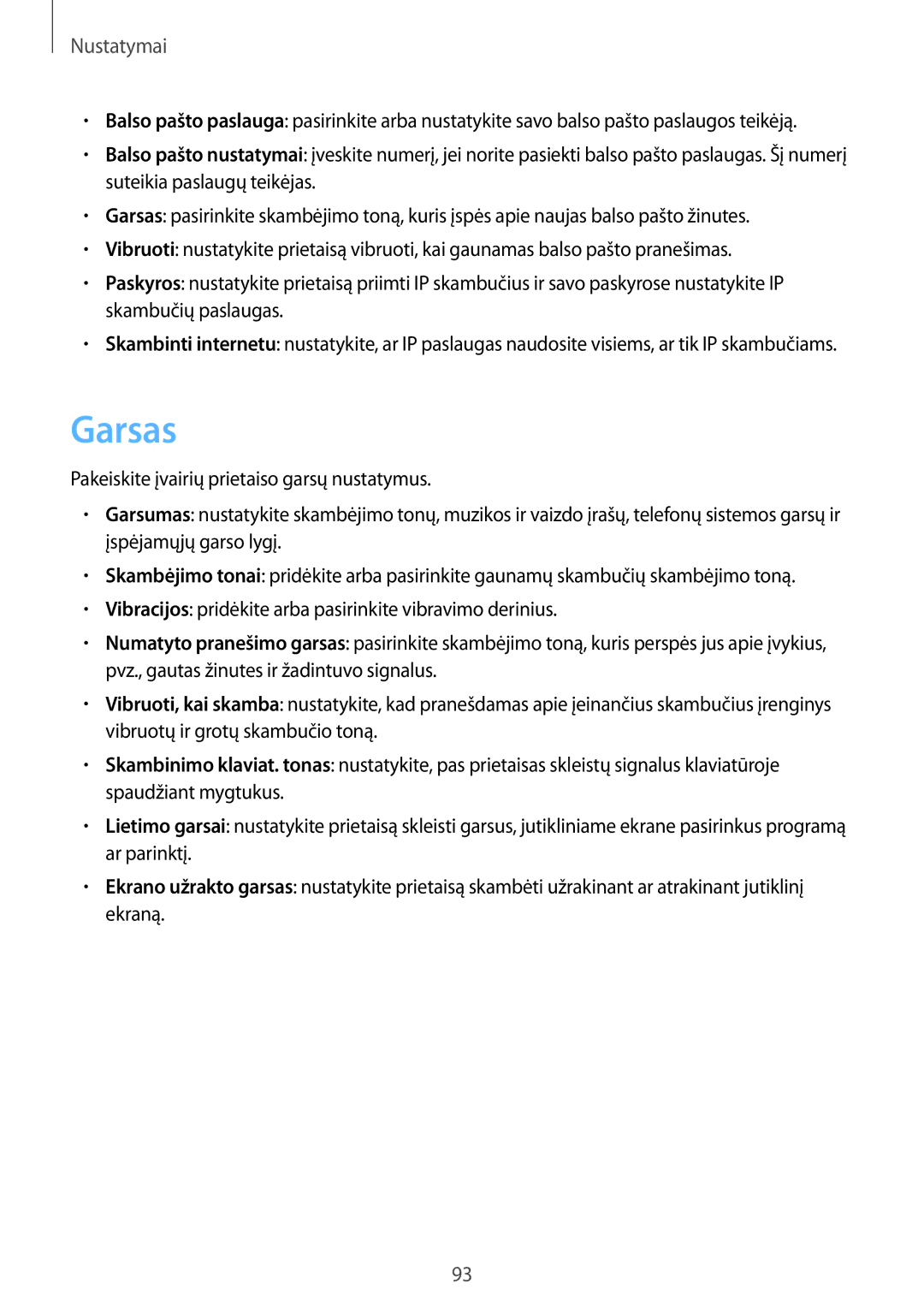 Samsung SM-T111NDWASEB, SM-T111NYKASEB manual Garsas 