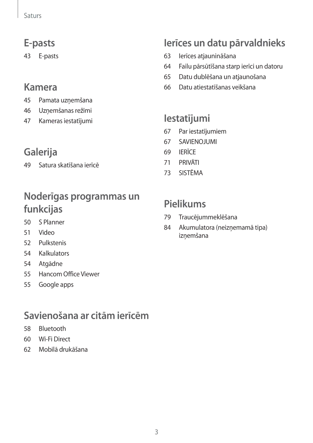 Samsung SM-T113NYKASEB, SM-T113NDWASEB manual Pasts 