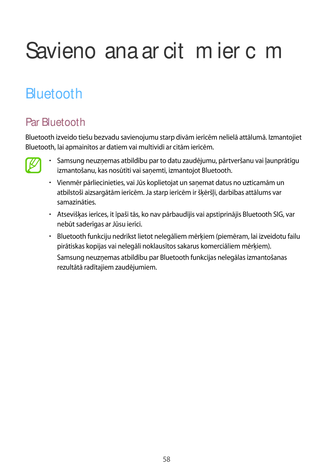 Samsung SM-T113NDWASEB, SM-T113NYKASEB manual Par Bluetooth 