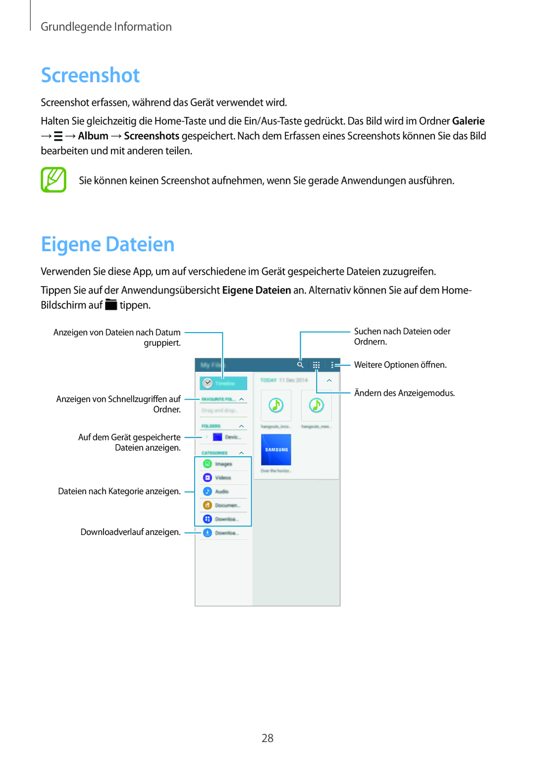 Samsung SM-T113NDWATPH, SM-T113NDWATUR, SM-T113NYKAXEO, SM-T113NDWADBT, SM-T113NYKATUR manual Screenshot, Eigene Dateien 