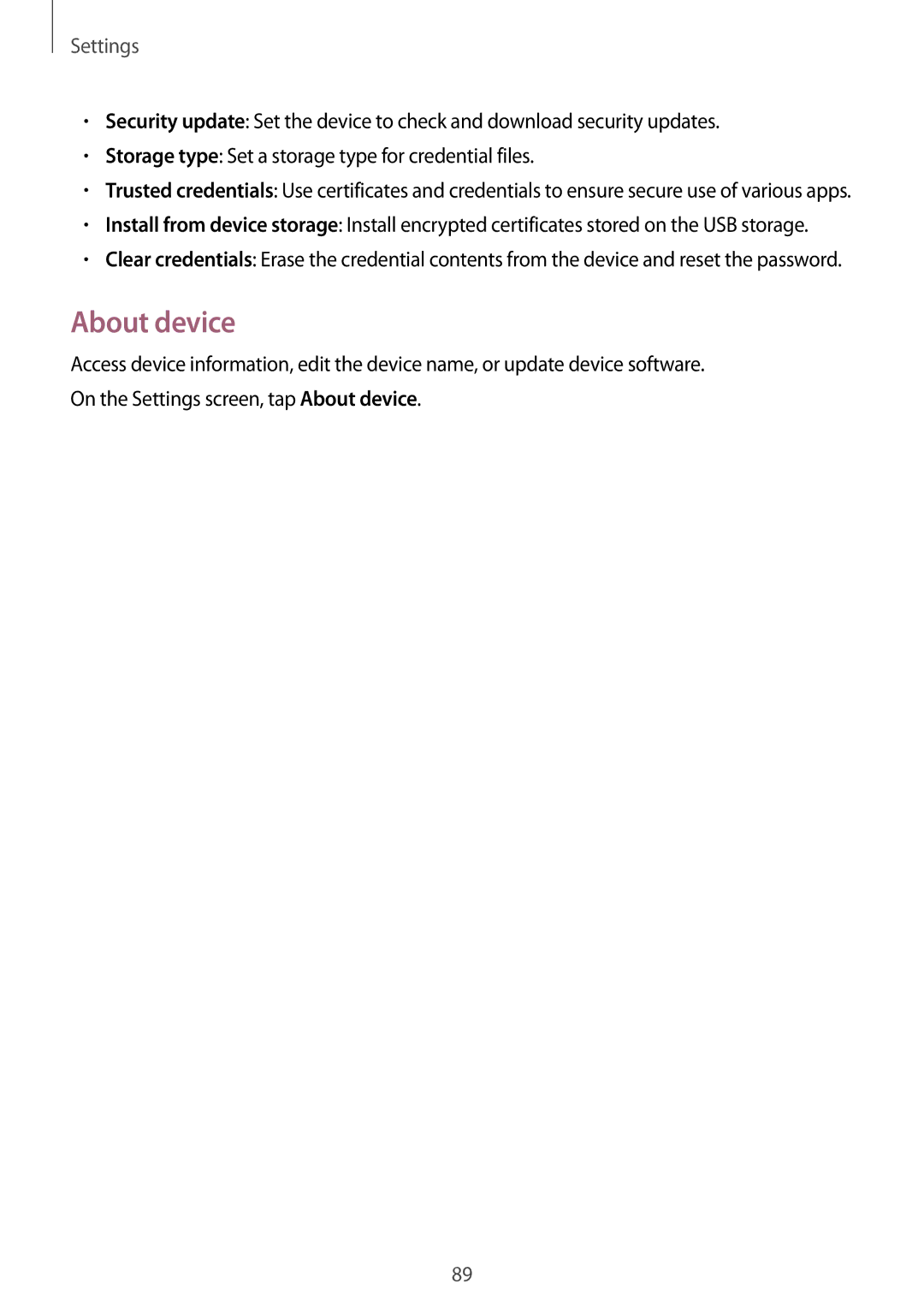 Samsung SM-T116NYKAEUR, SM-T116NDWADBT, SM-T116NDWAEUR, SM-T116NYKADBT, SM-T116NYKAATO, SM-T116NDWAATO manual About device 