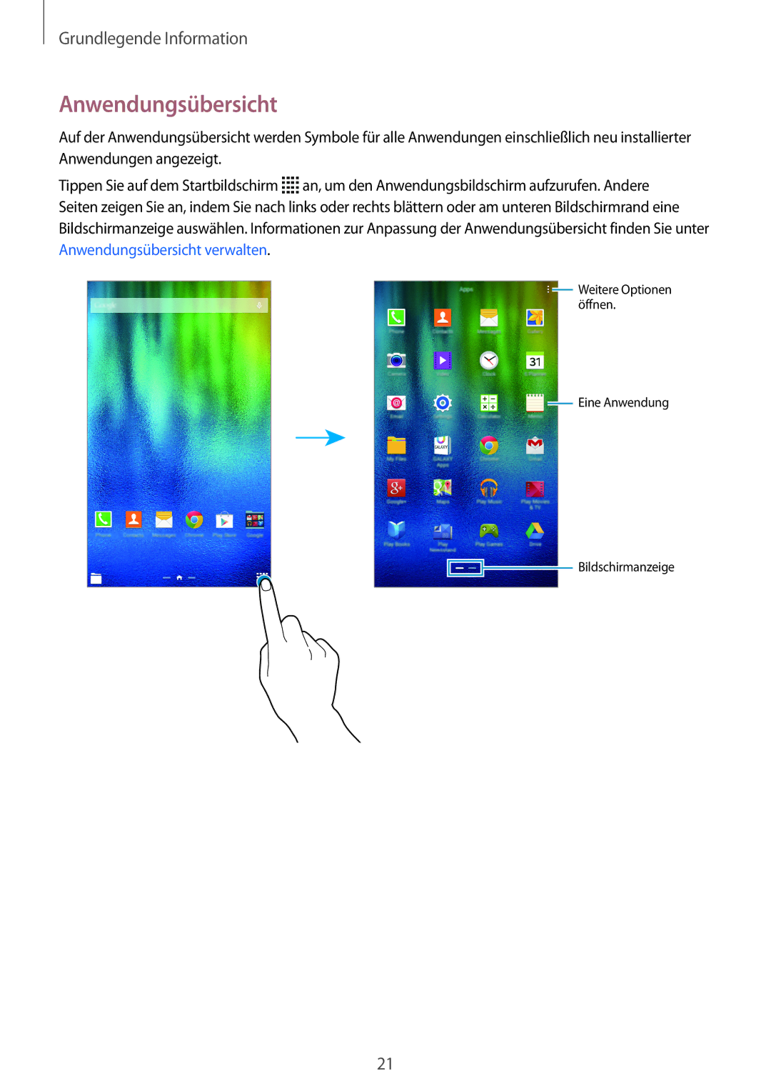 Samsung SM-T116NYKAATO, SM-T116NDWADBT, SM-T116NDWAEUR, SM-T116NYKADBT, SM-T116NDWAATO, SM-T116NYKAEUR Anwendungsübersicht 