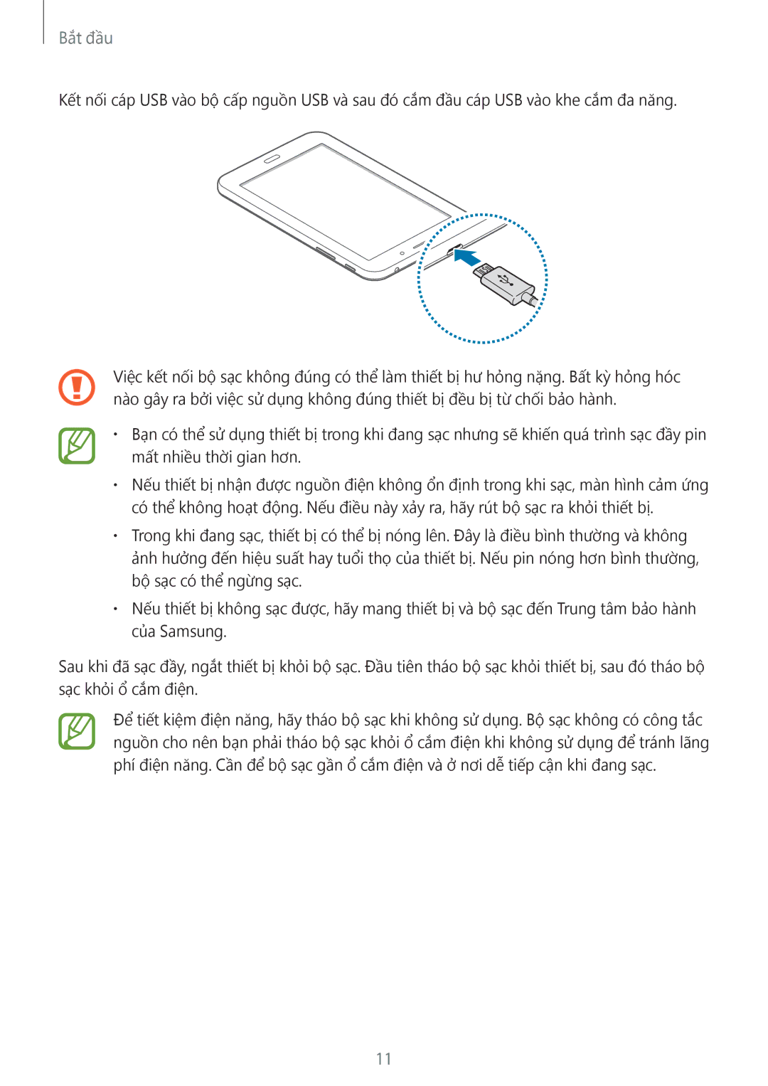 Samsung SM-T116NYKUXXV, SM-T116NDWUXXV manual Bắt đầu 