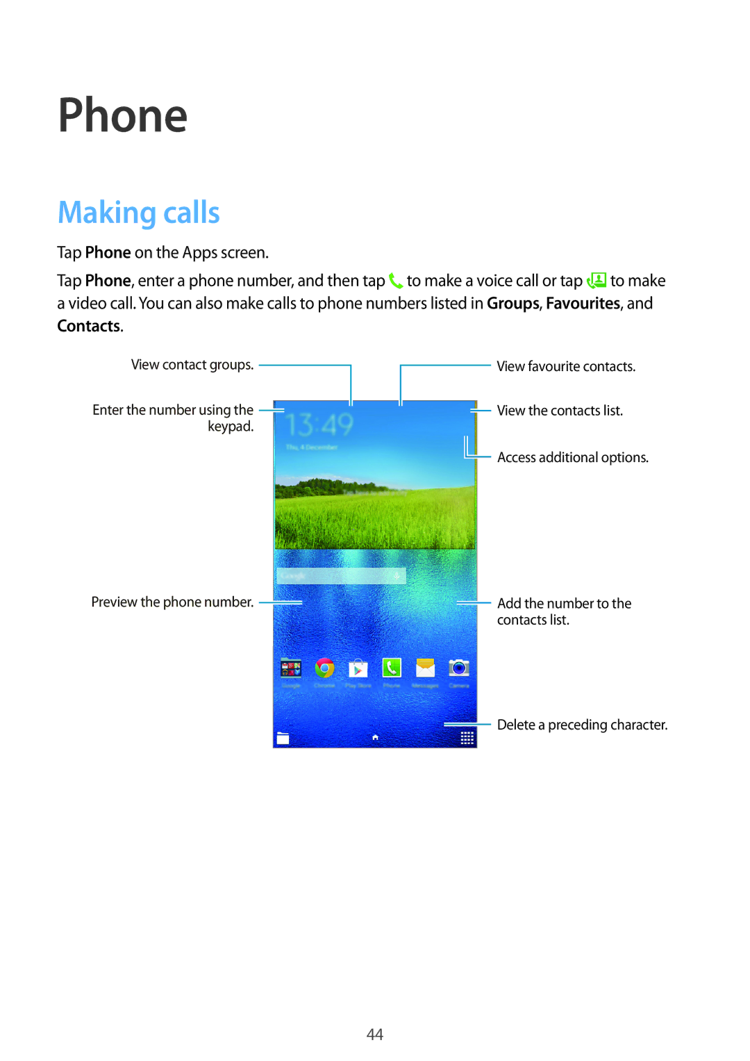 Samsung SM-T116NDWUXXV, SM-T116NYKUXXV manual Phone, Making calls 