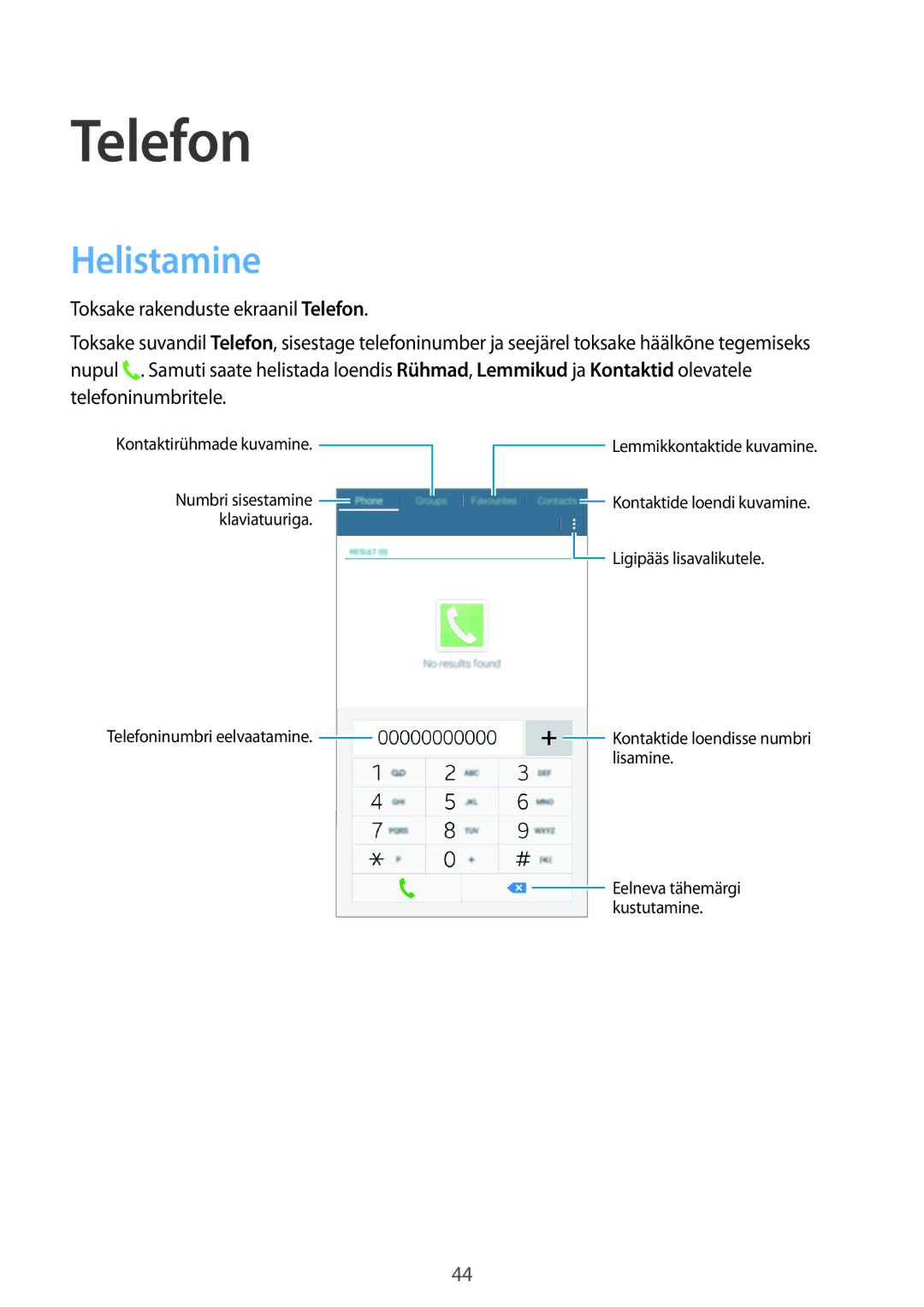 Samsung SM-T116NYKASEB, SM-T116NDWASEB manual Telefon, Helistamine 