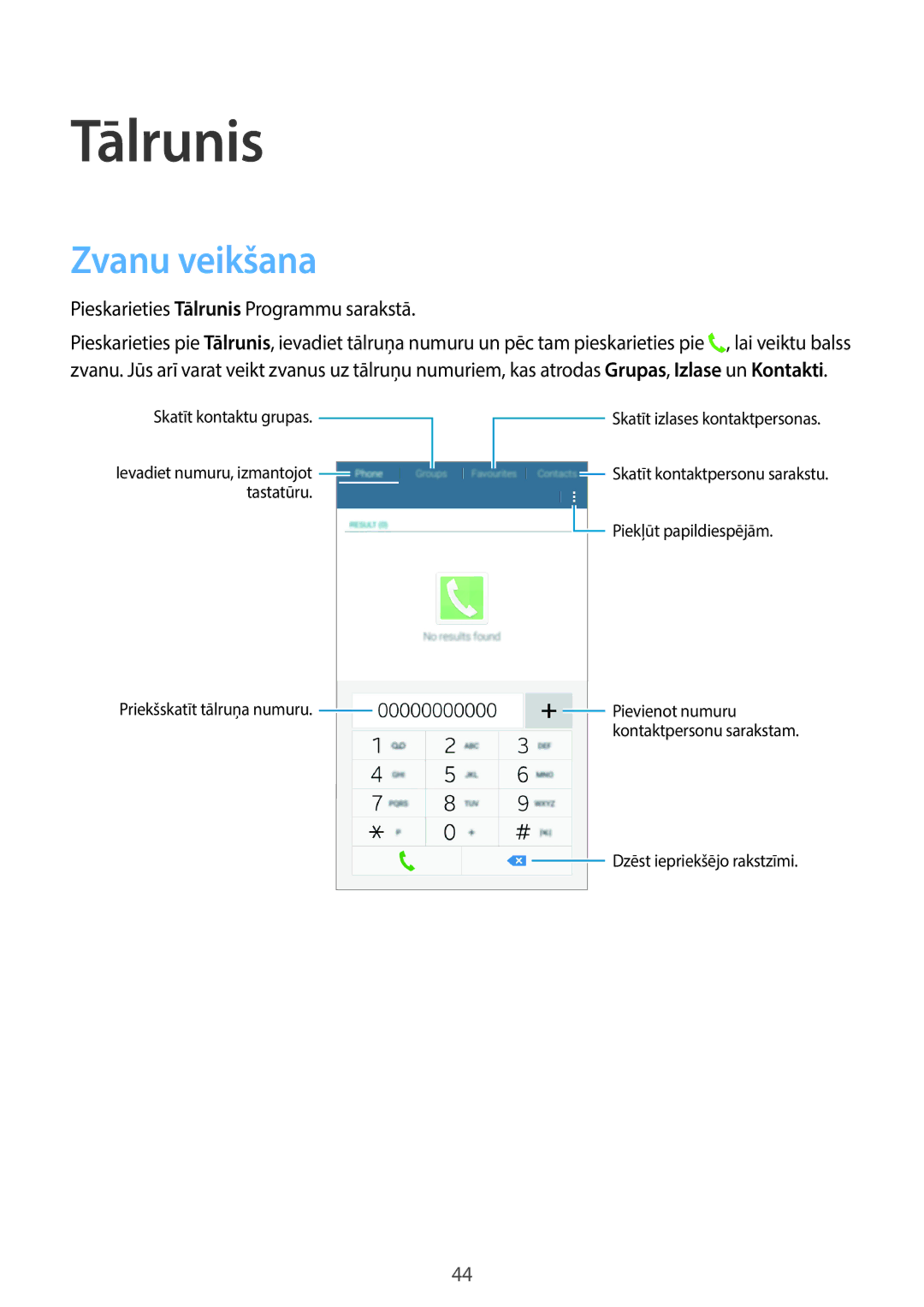 Samsung SM-T116NYKASEB, SM-T116NDWASEB manual Tālrunis, Zvanu veikšana 