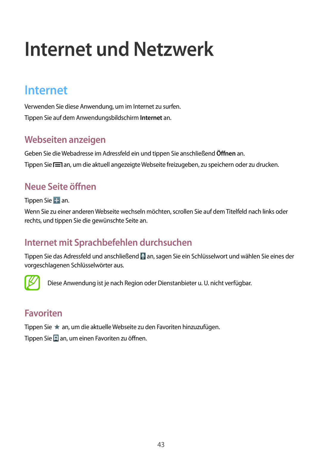 Samsung SM-T2100ZWADBT, SM-T2100ZWAATO, SM-T2100GNAATO, SM-T2100MKADBT, SM-T2100ZWATUR, SM-T2100ZWEATO Internet und Netzwerk 