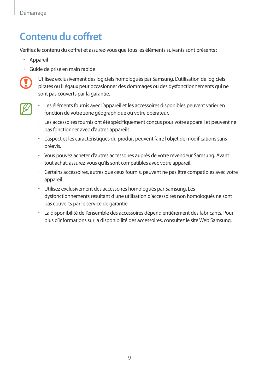 Samsung SM-T2100ZWABGL, SM-T2100GNABGL, SM-T2100MKABGL manual Contenu du coffret 