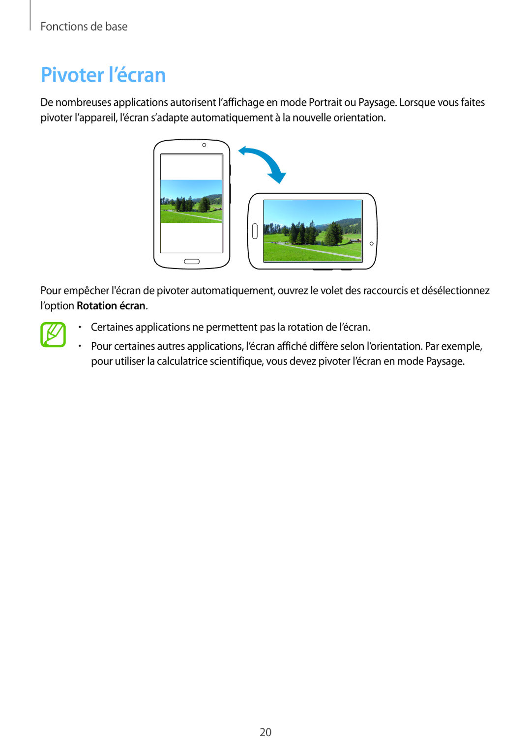 Samsung SM-T2100ZWAXEF, SM-T2100GRAXEF, SM-T2100ZWZXEF, SM-T2100MKAXEF, SM-T2100ZWAFTM manual Pivoter l’écran 