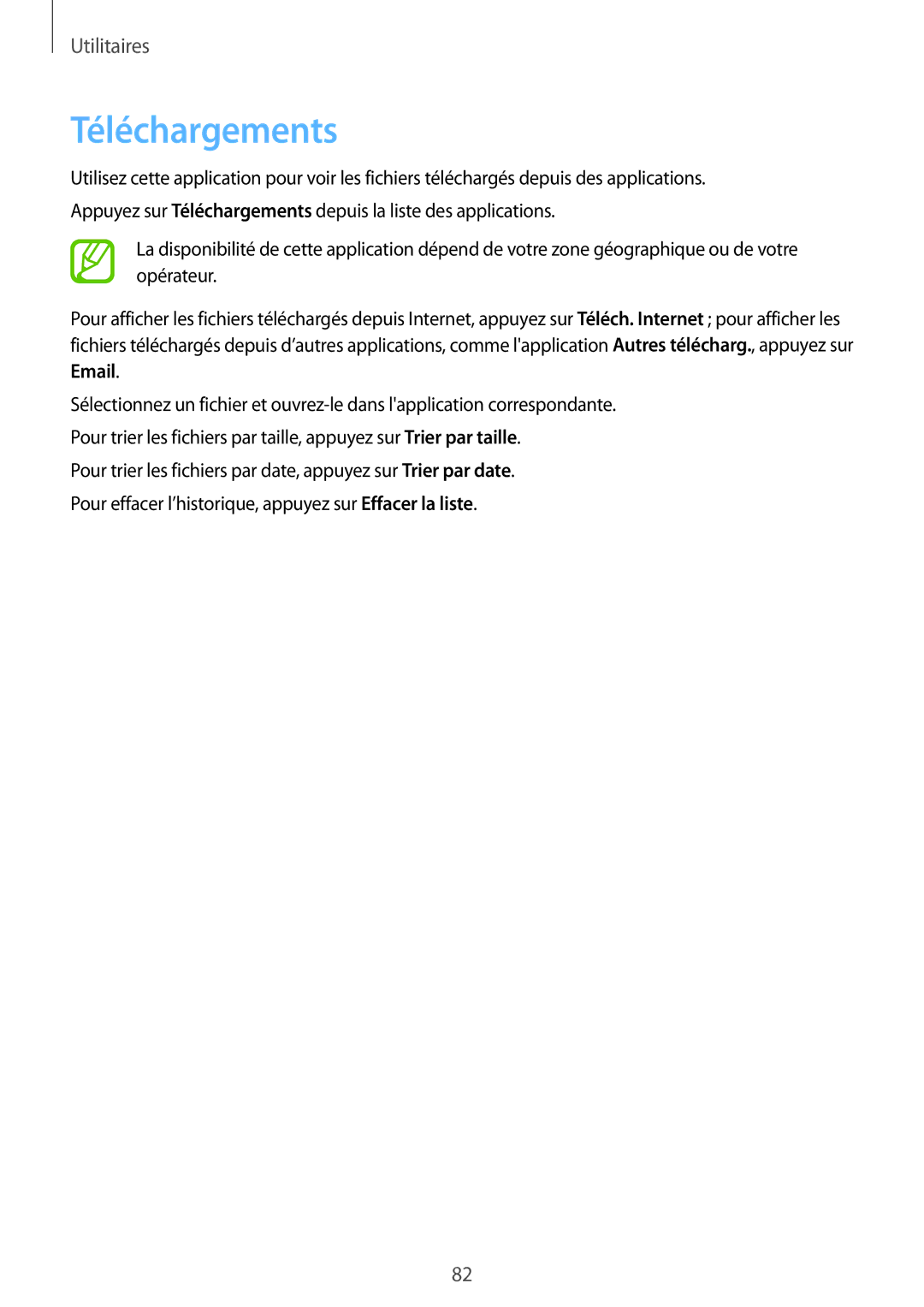 Samsung SM-T2100ZWZXEF, SM-T2100ZWAXEF, SM-T2100GRAXEF, SM-T2100MKAXEF, SM-T2100ZWAFTM manual Téléchargements 