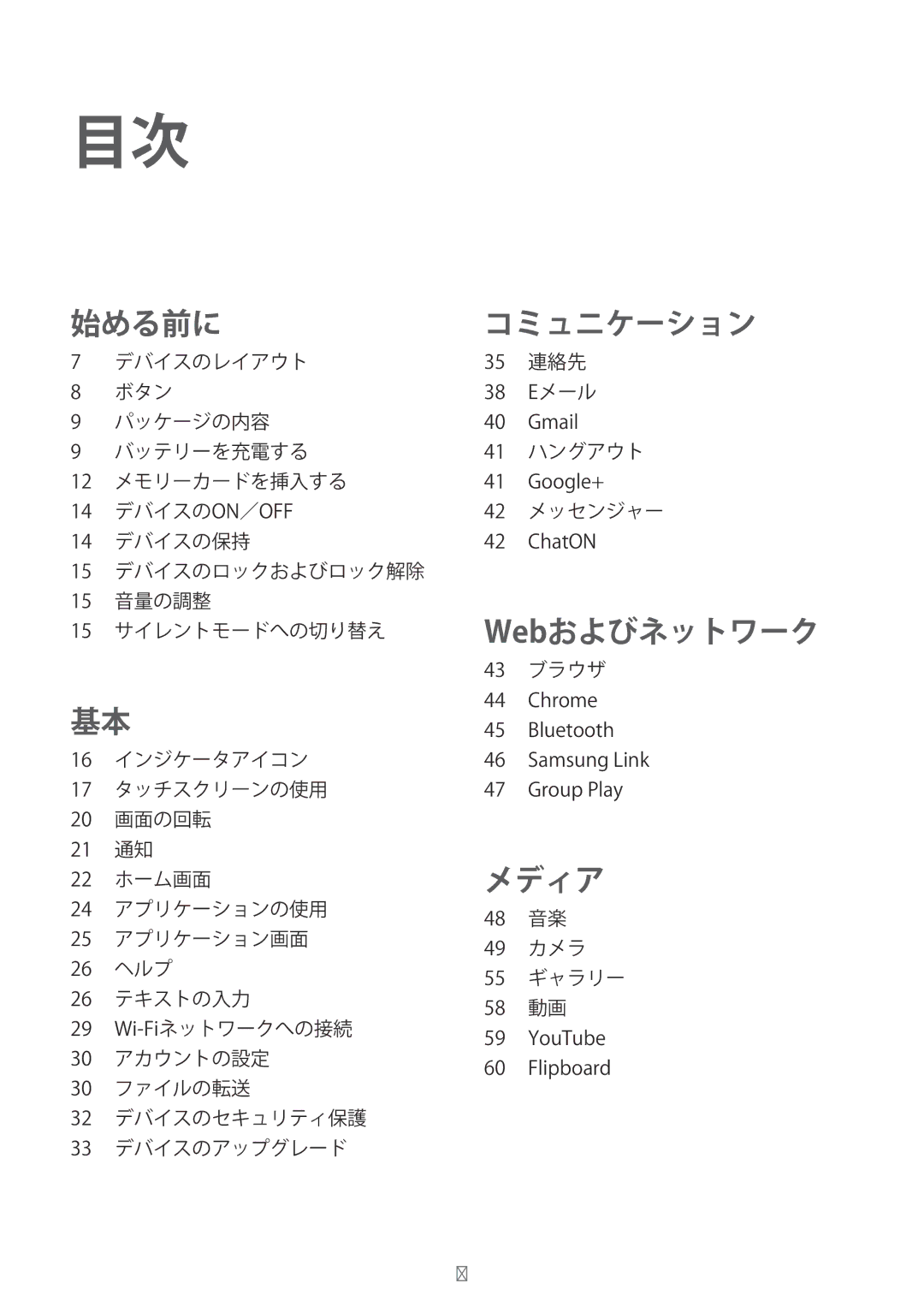 Samsung SM-T2100ZWEXJP manual コミュニケーション 