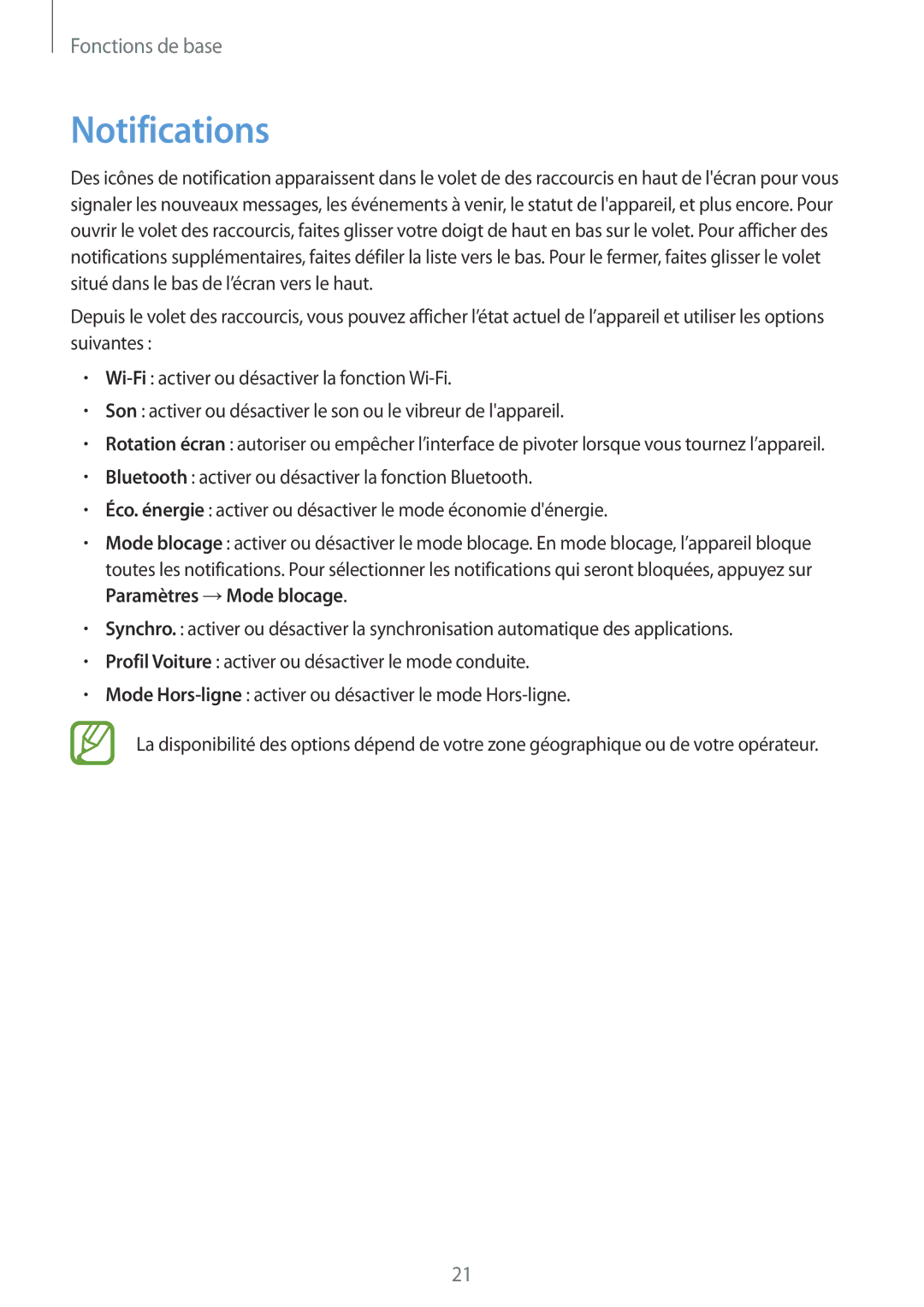 Samsung SM-T2105GYAXEF manual Notifications 