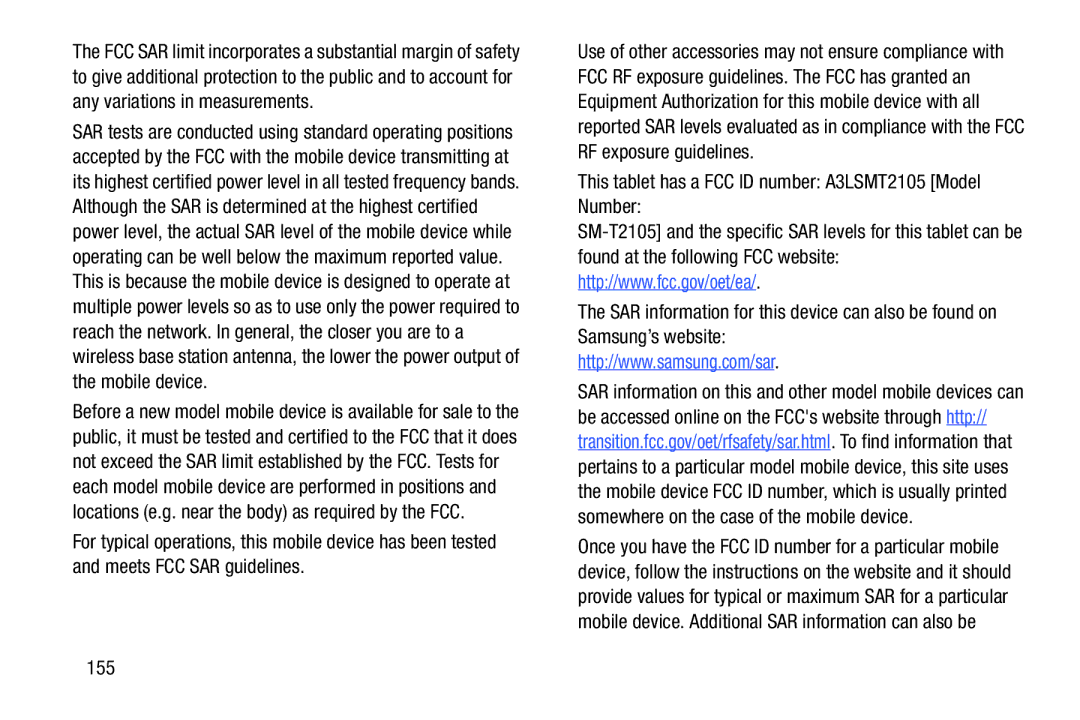 Samsung SM-T2105GYYXAR user manual 155 